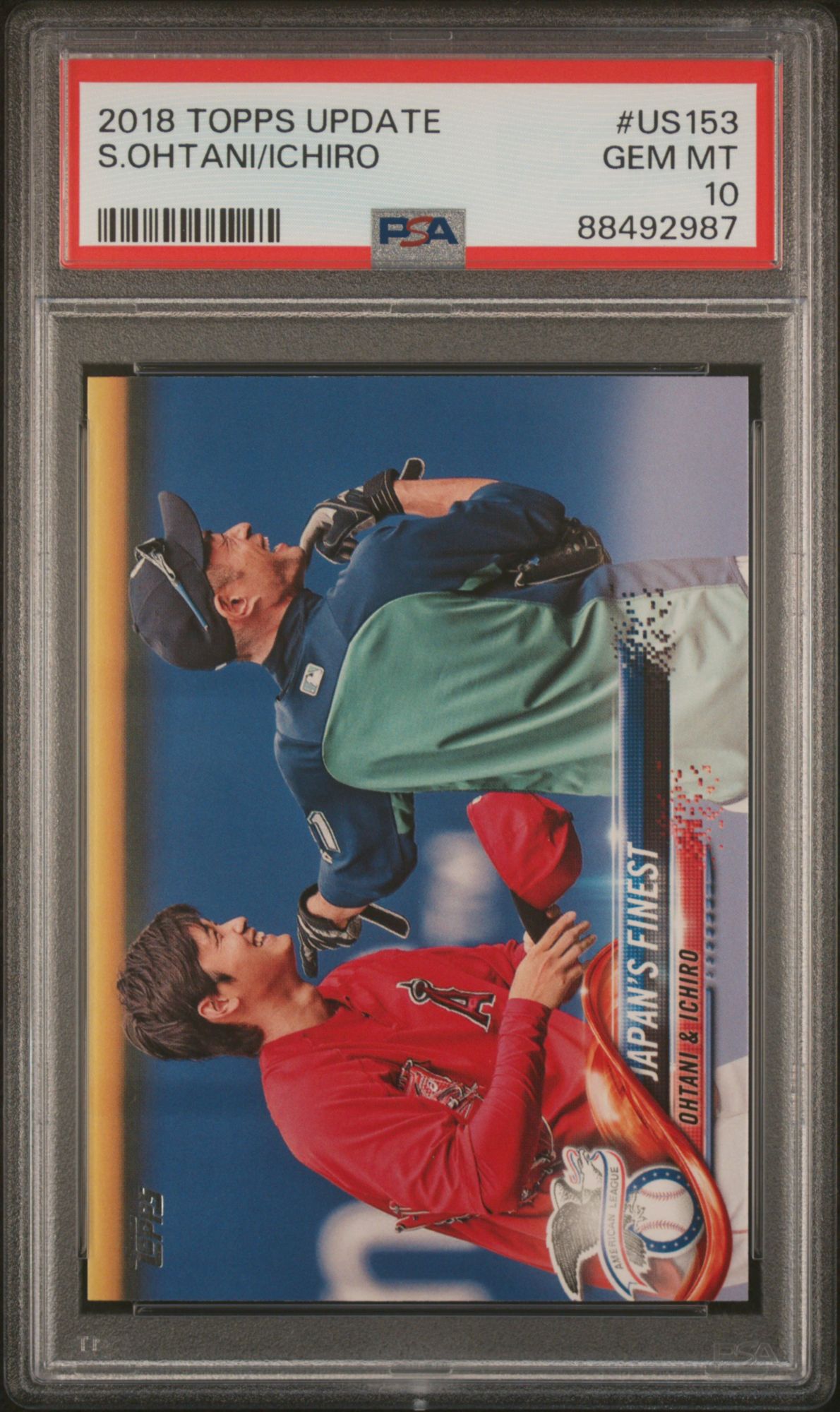 2018 Topps Update Us153 Ichiro/Shohei Ohtani PSA 10