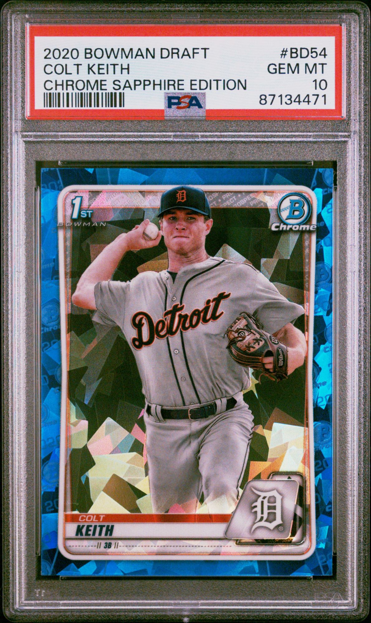 2020 Bowman Draft Chrome Sapphire Edition BD54 Colt Keith PSA 10