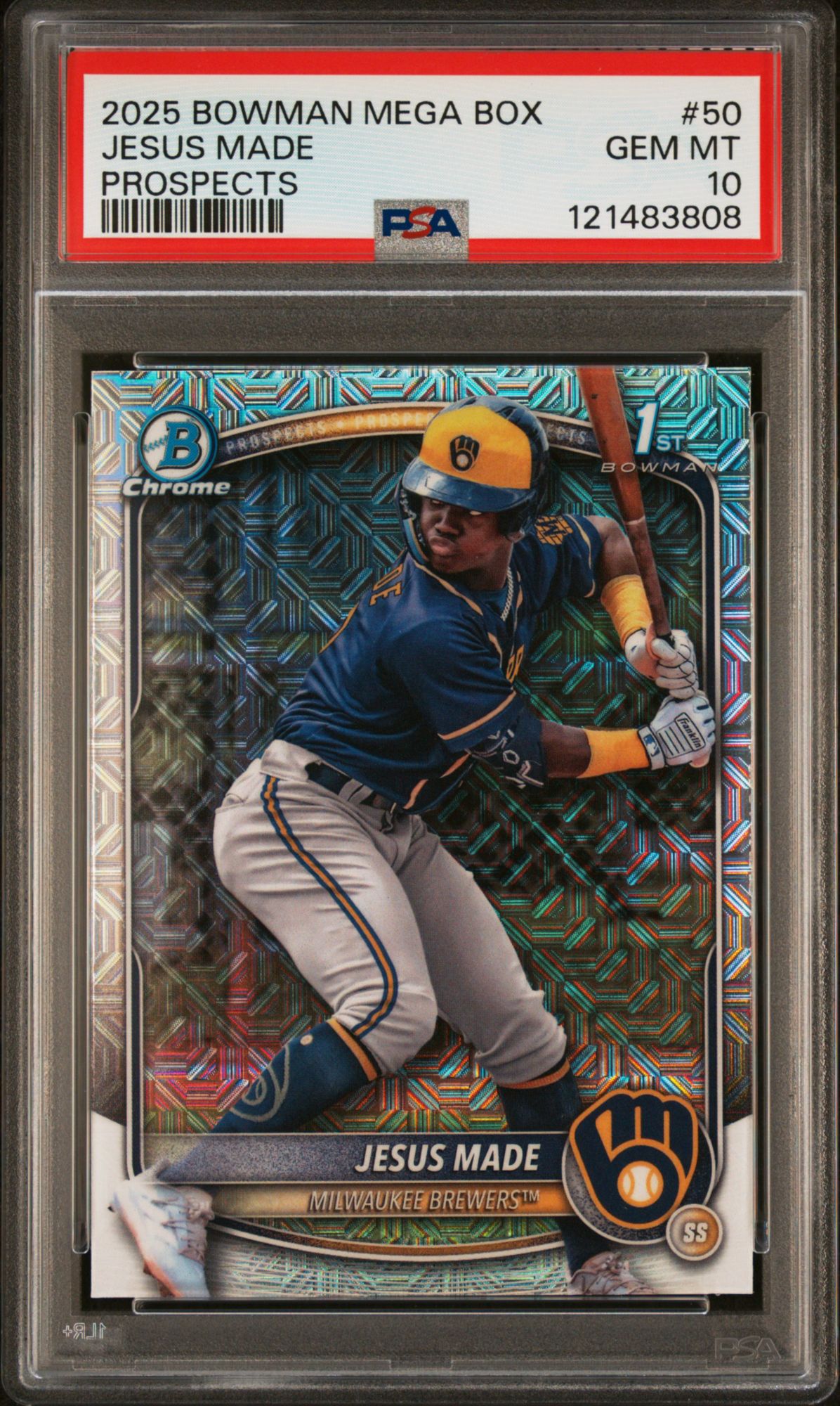 2025 Bowman Mega Box Chrome Prospects 50 Jesus Made PSA 10