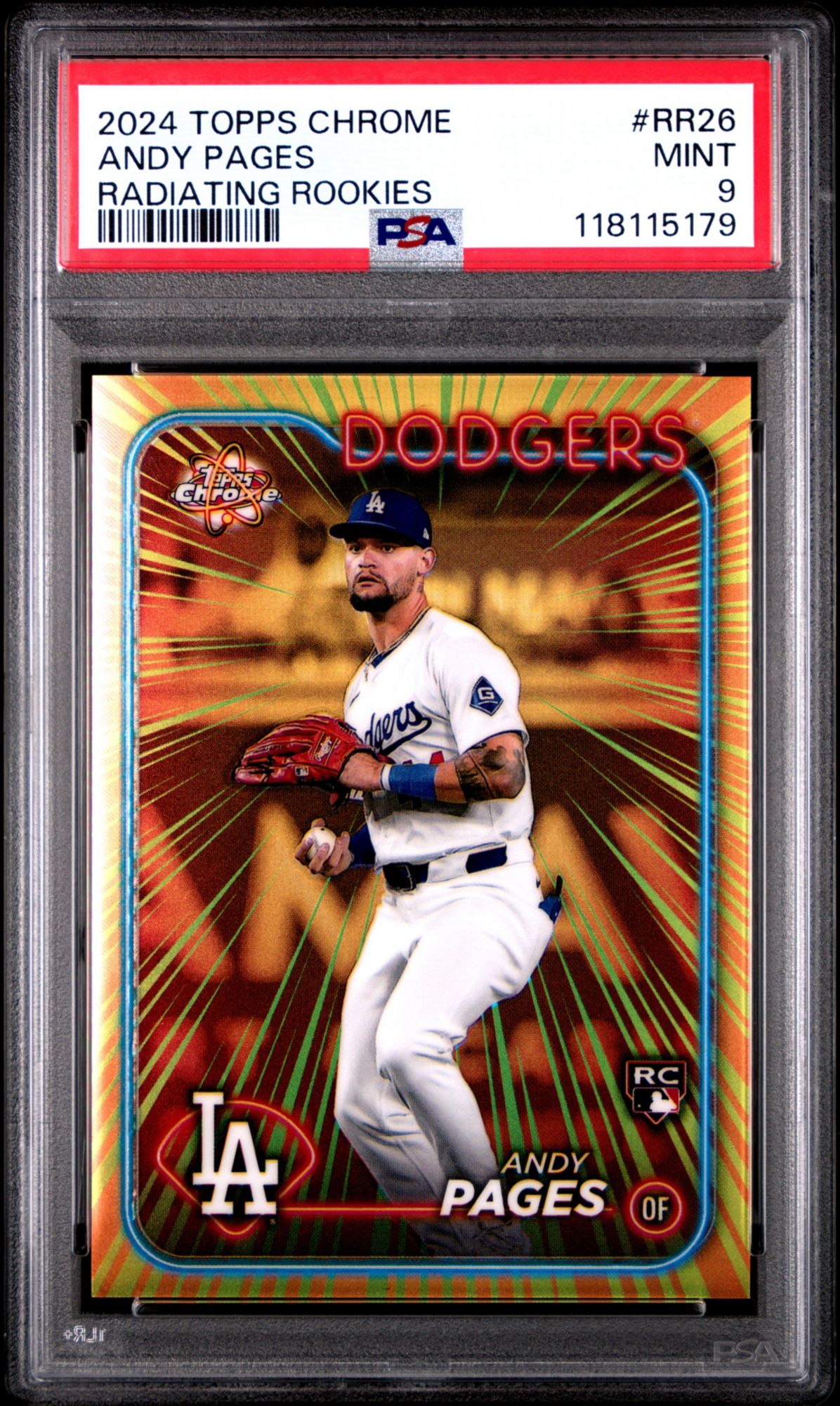 2024 Topps Chrome Radiating Rookies Andy Pages Update PSA 9