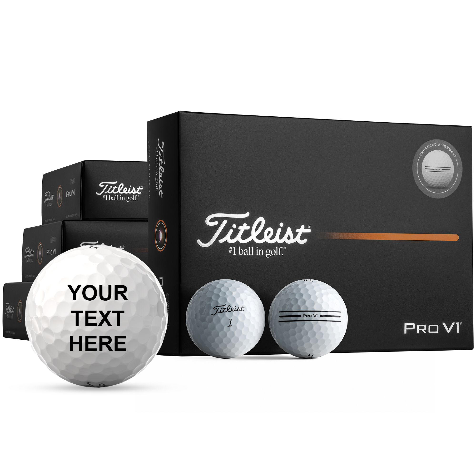 Titleist 2025 Pro V1 Enhanced Alignment Personalized Golf Balls - 4 Dozen Loyalty Rewarded