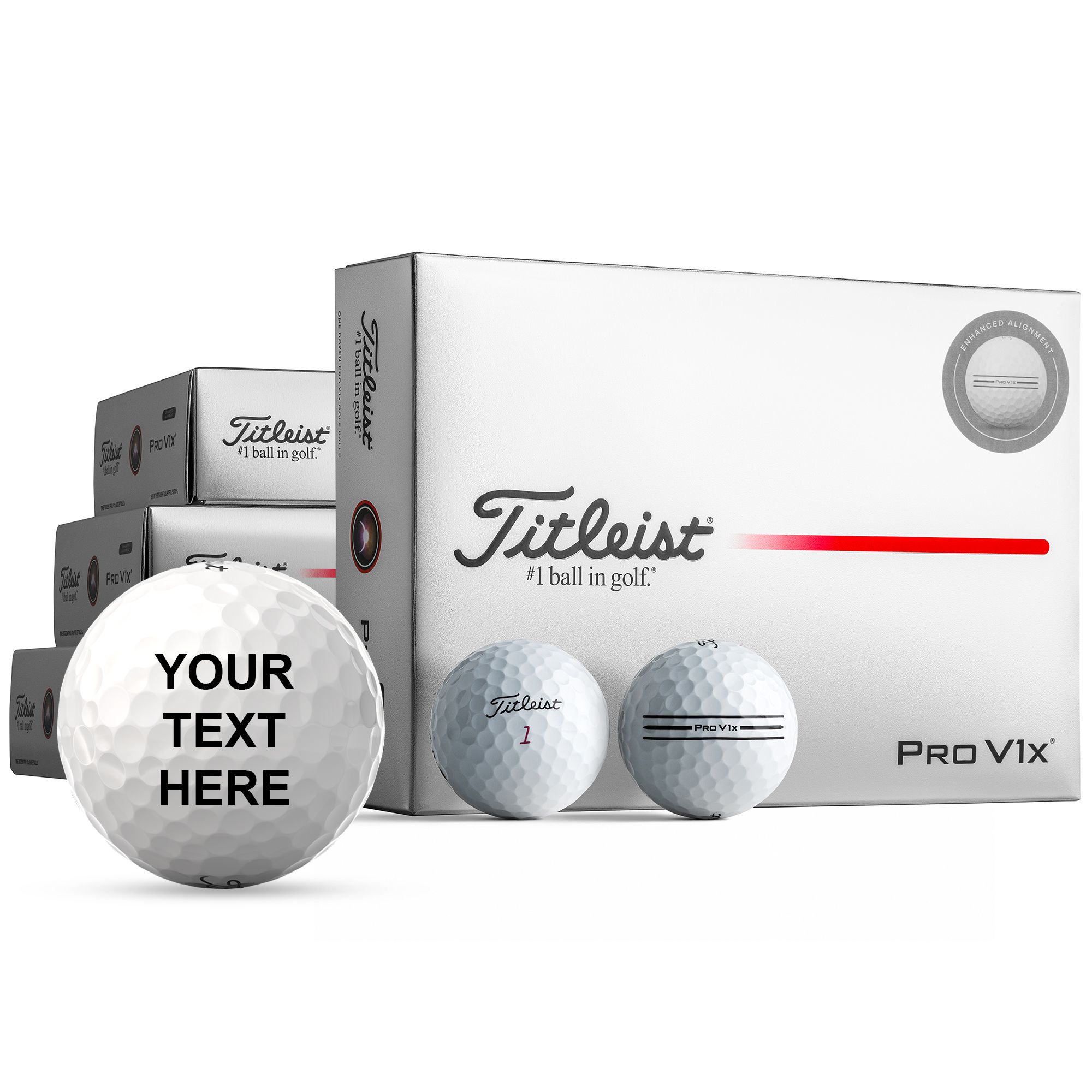 Titleist 2025 Pro V1x Enhanced Alignment Personalized Golf Balls - 4 Dozen Loyalty Rewarded