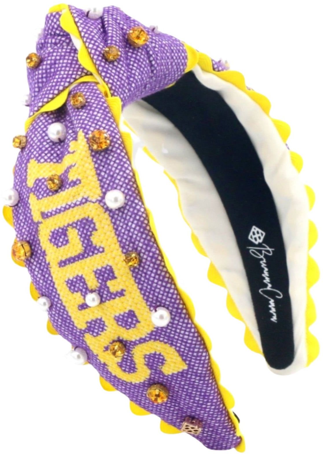 Brianna Cannon LSU Tigers Purple Cross-Stitch Headband