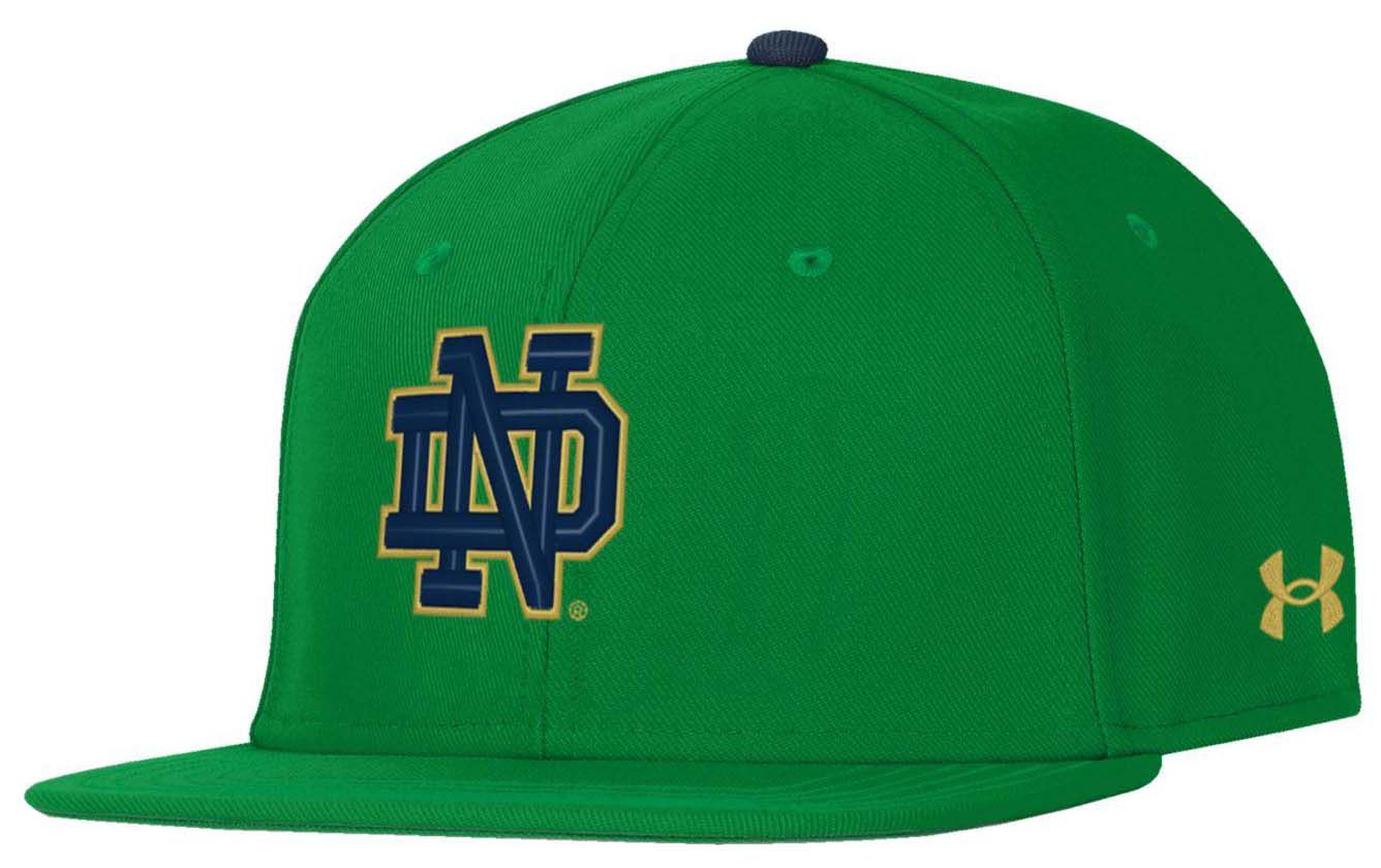 Under Armour Adult Notre Dame Fighting Irish Kelly Green Aero True Baseball Fitted Hat