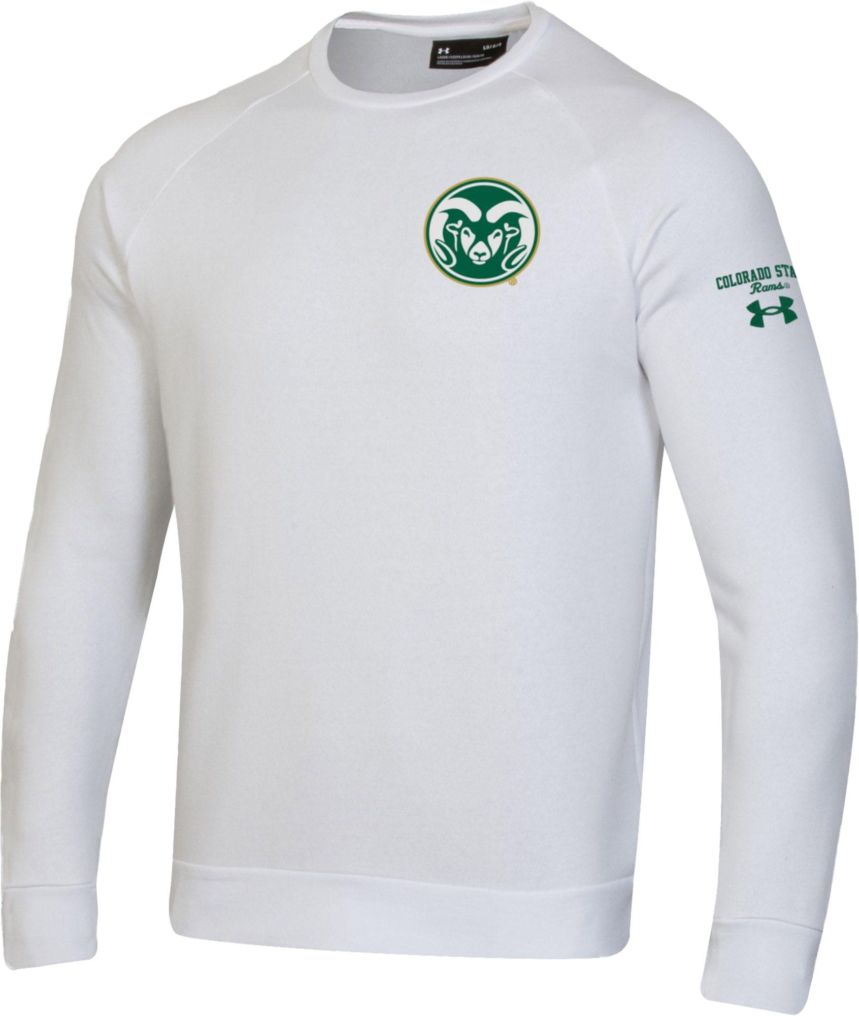 Under Armour Men's Colorado State Rams White All Day Crew Pullover Sweatshirt