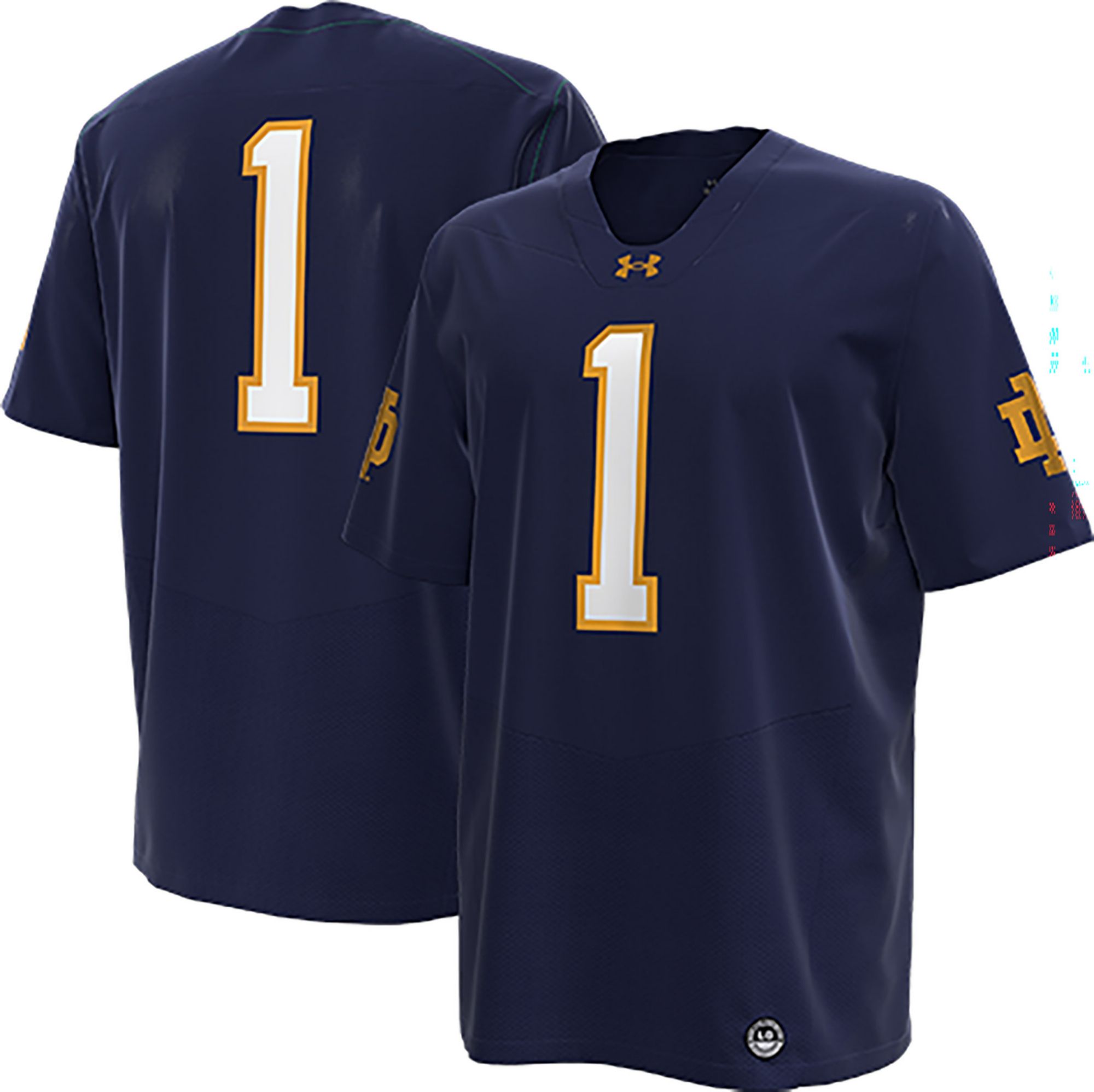 Under Armour Men's Notre Dame Fighting Irish #1 Navy Replica Home Football Jersey