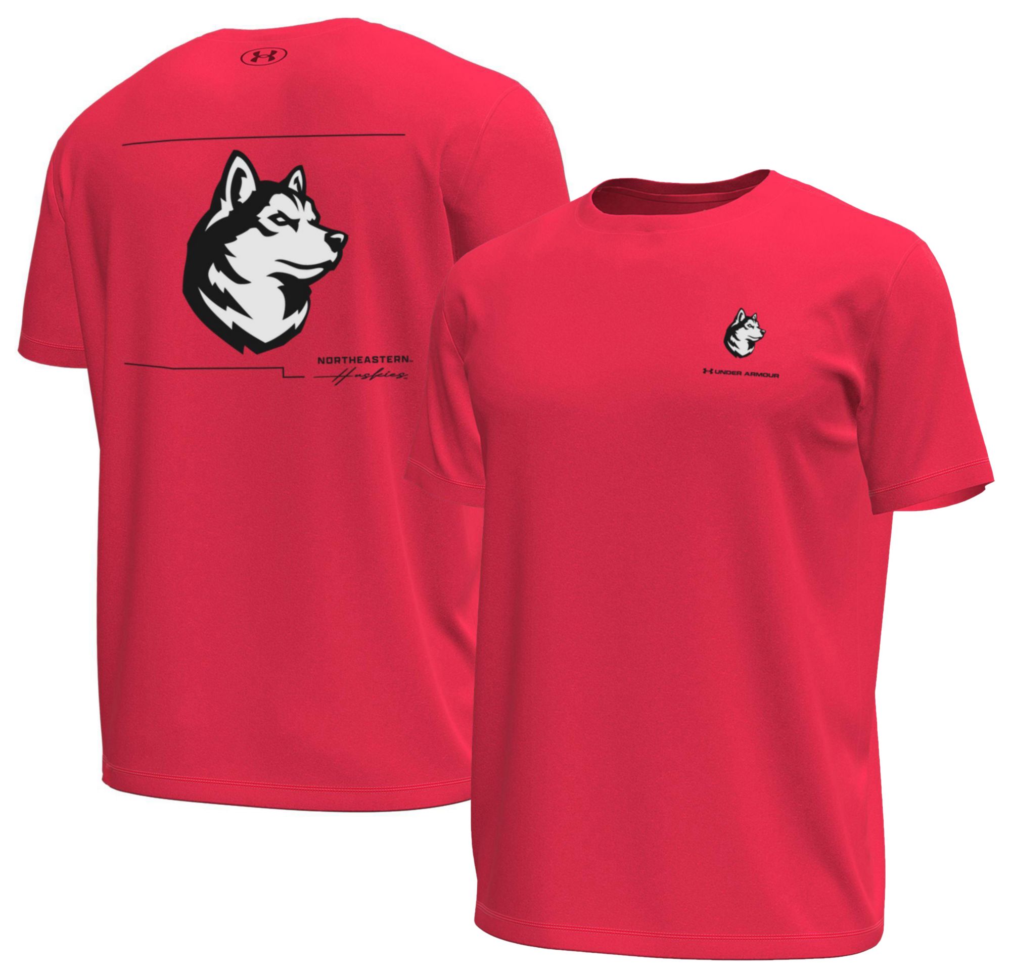 Under Armour Men's Northeastern Huskies Red Tech Stretch Short Sleeve T-Shirt