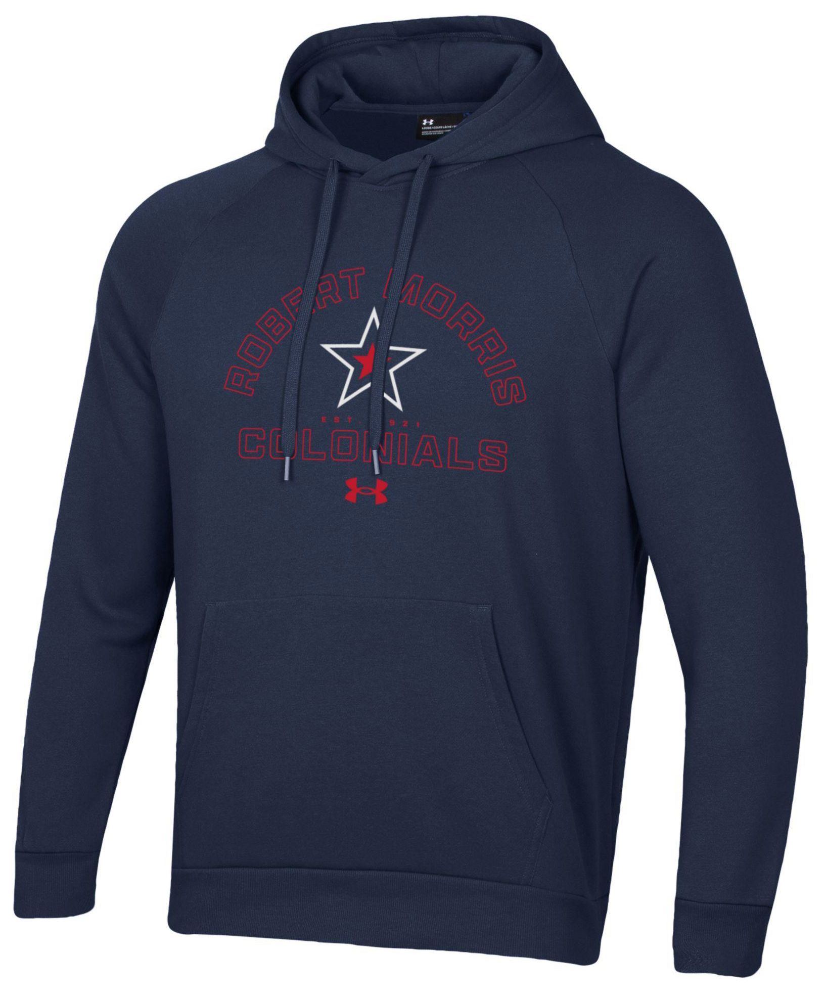 Under Armour Men's Robert Morris Colonials Navy Rival Fleece Pullover Hoodie