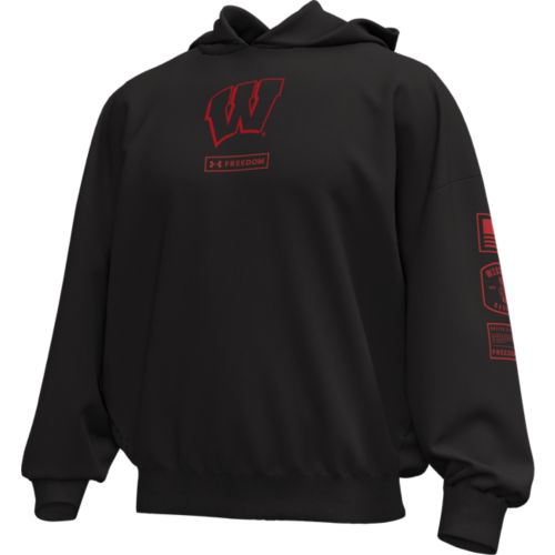 Under Armour Men's Wisconsin Badgers Black All Day Fleece Hoodie