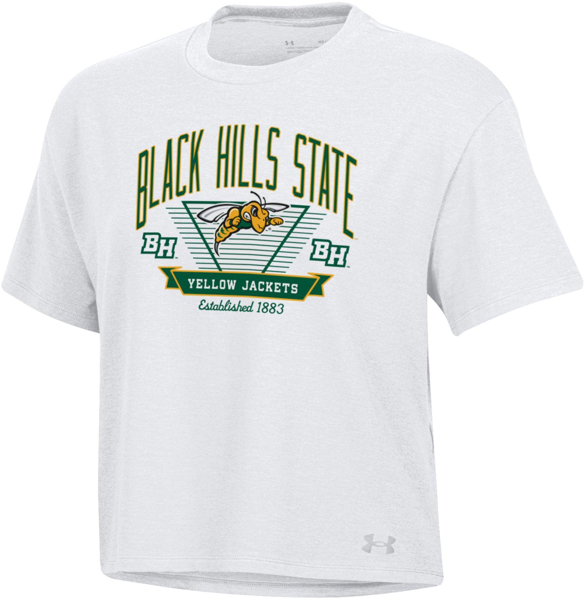 Under Armour Women's Black Hills State Yellow Jackets White Icon Short Sleeve T-Shirt