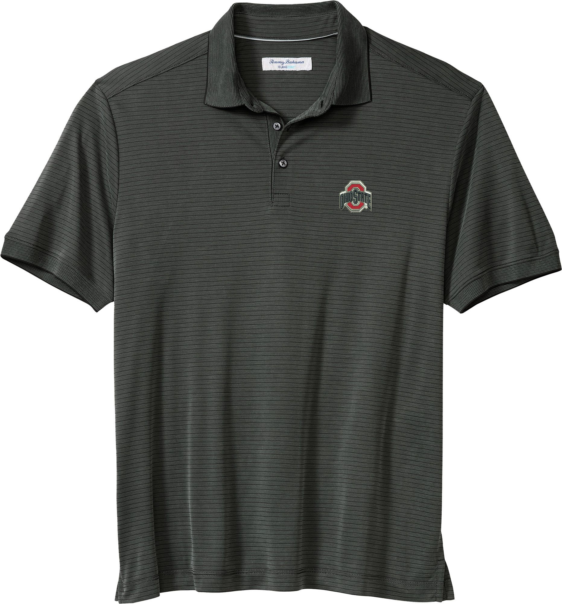 Tommy Bahama Men's Ohio State Buckeyes Black Bay Stripe Polo