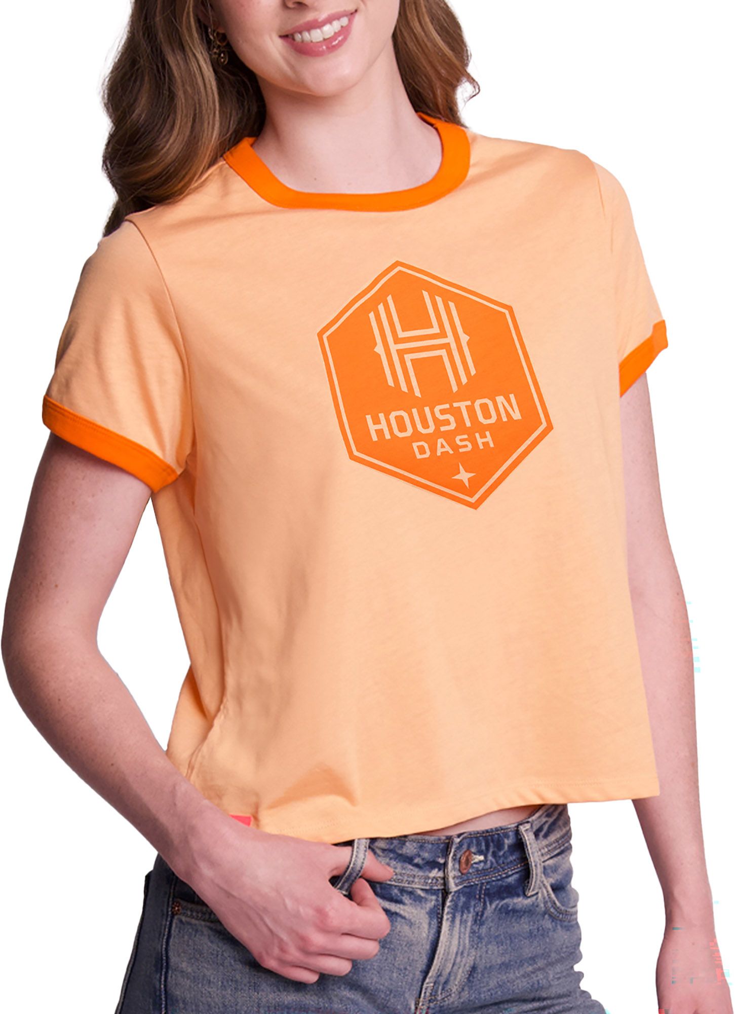 Lusso Women's Houston Dash Light Orange Nora T-Shirt