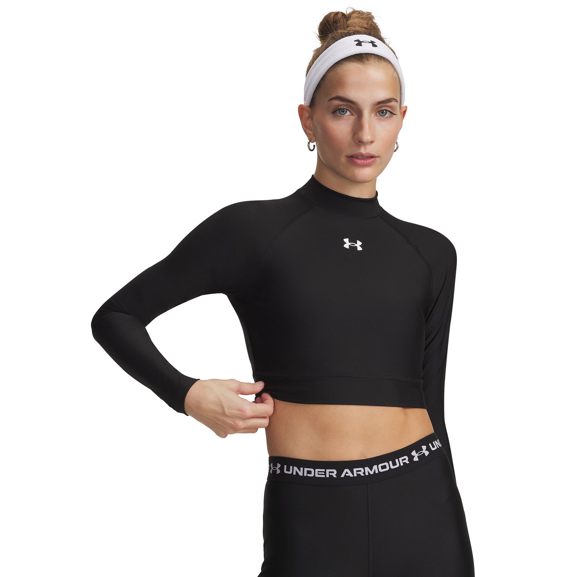 Under Armour Women's HeatGear Crop Mock Long Sleeve