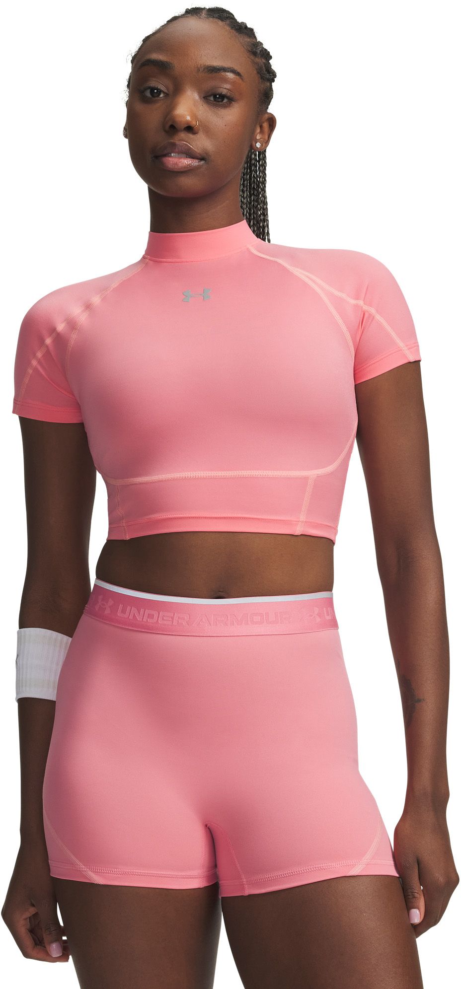 Under Armour Women's HeatGear Elite Crop Mock Short Sleeve