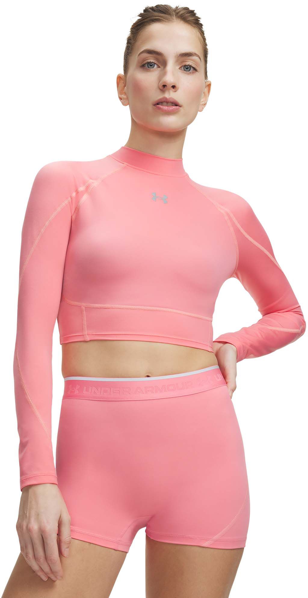 Under Armour Women's HeatGear Elite Crop Mock Long Sleeve
