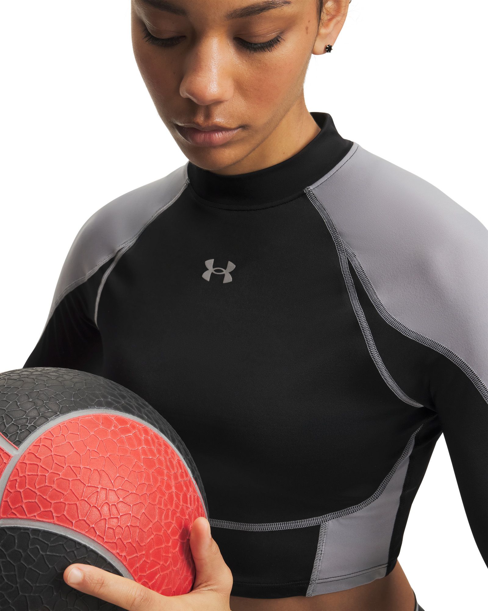 Under Armour Women's HeatGear Elite Crop Mock Long Sleeve