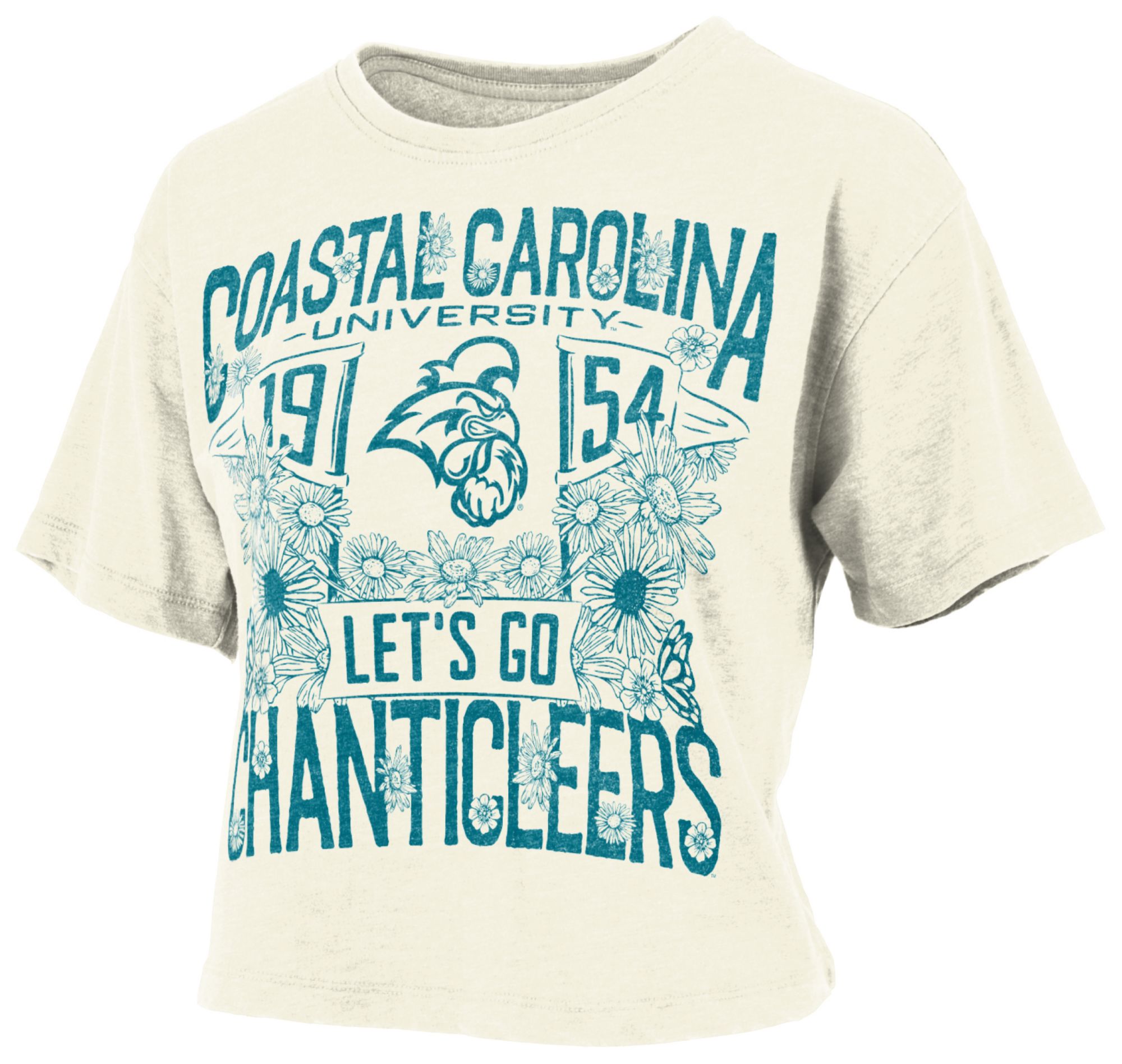 Pressbox Women's Coastal Carolina Chanticleers Ivory Jasmine T-Shirt