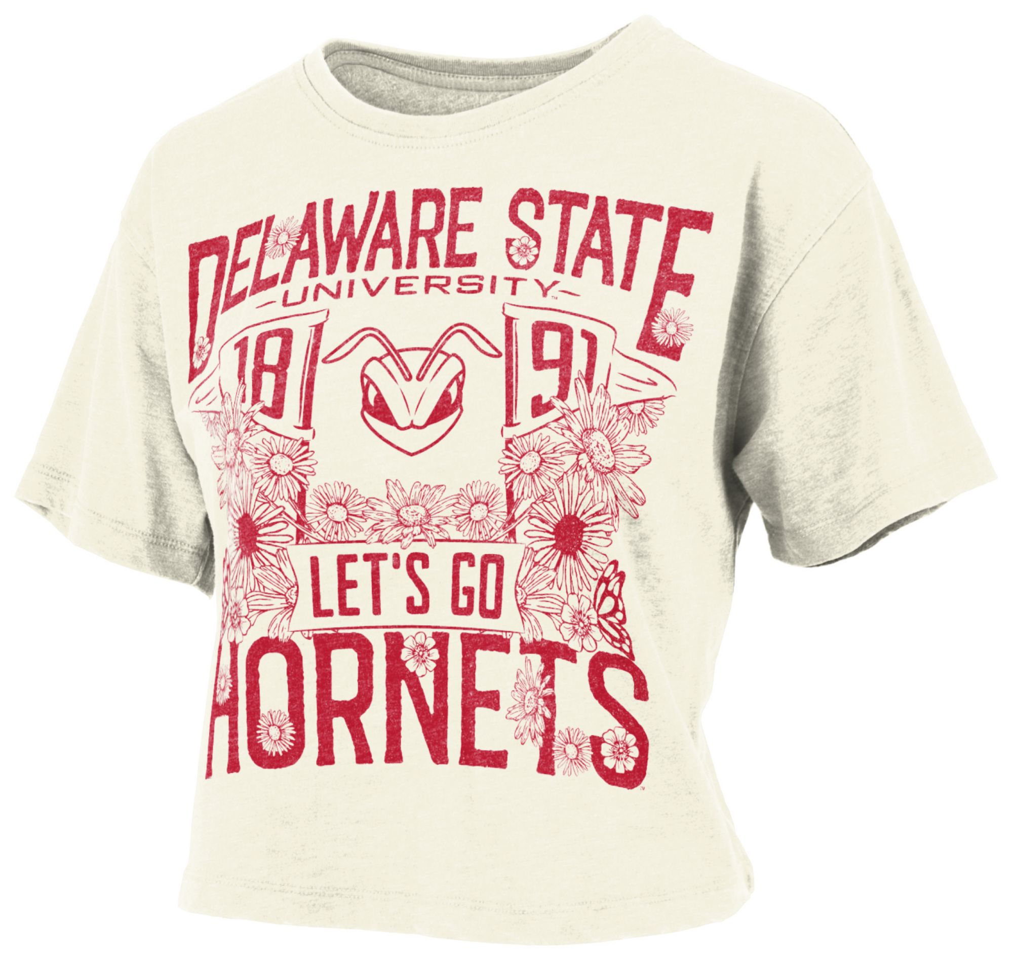 Pressbox Women's Delaware State Hornets Ivory Jasmine T-Shirt