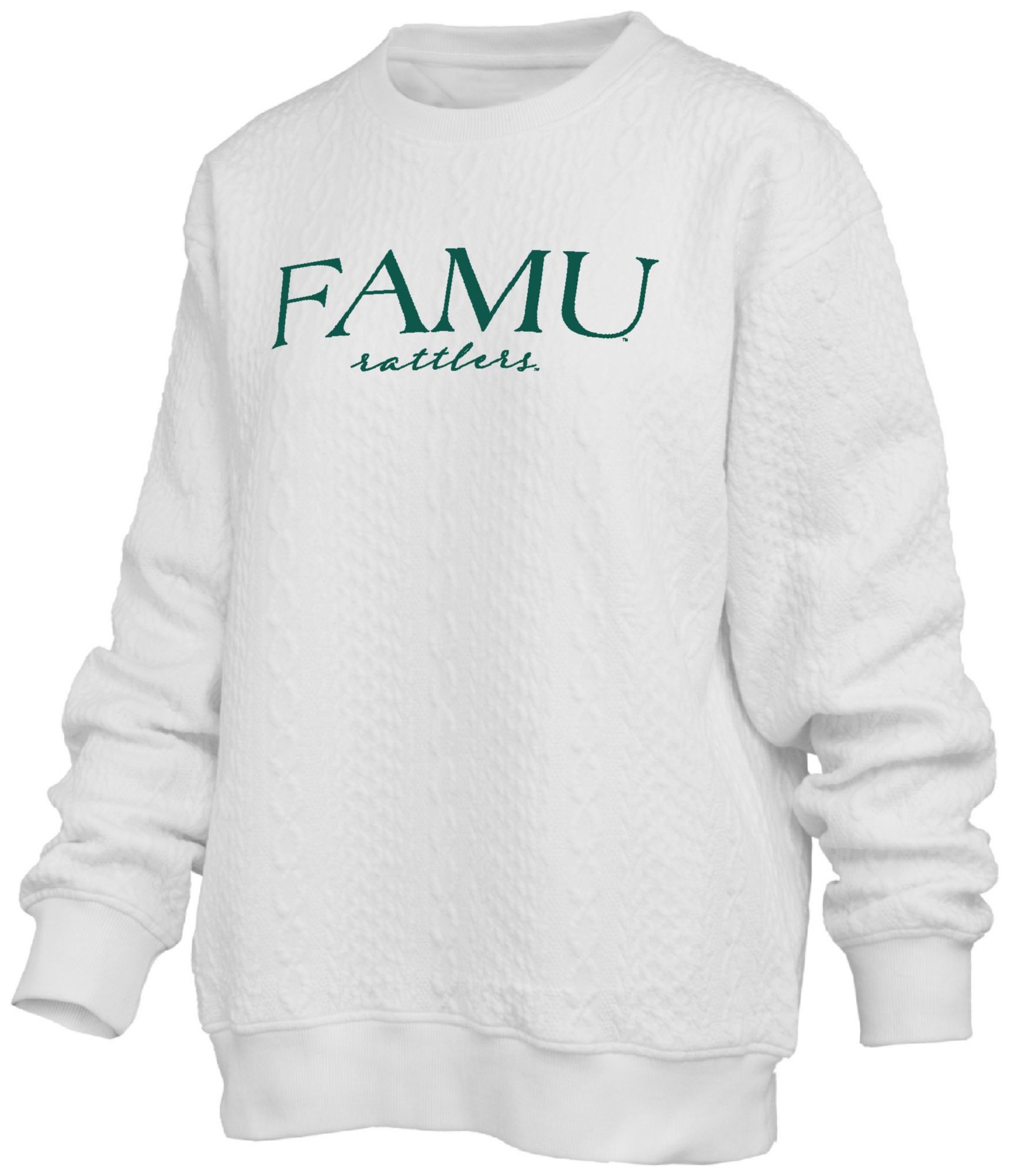 Pressbox Women's Florida A&M Rattlers Ivory Champagne Brandberg Crew Pullover Sweatshirt