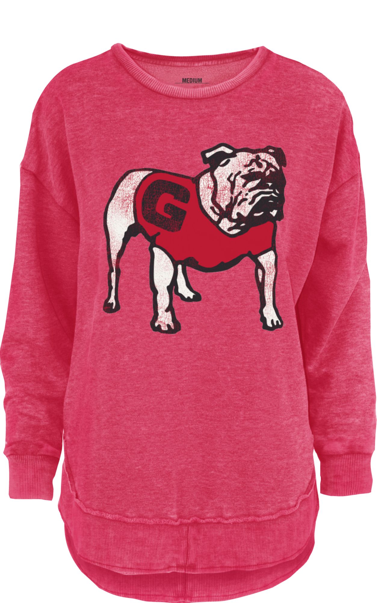 Pressbox Women's Georgia Bulldogs Red Melange Poncho Crewneck