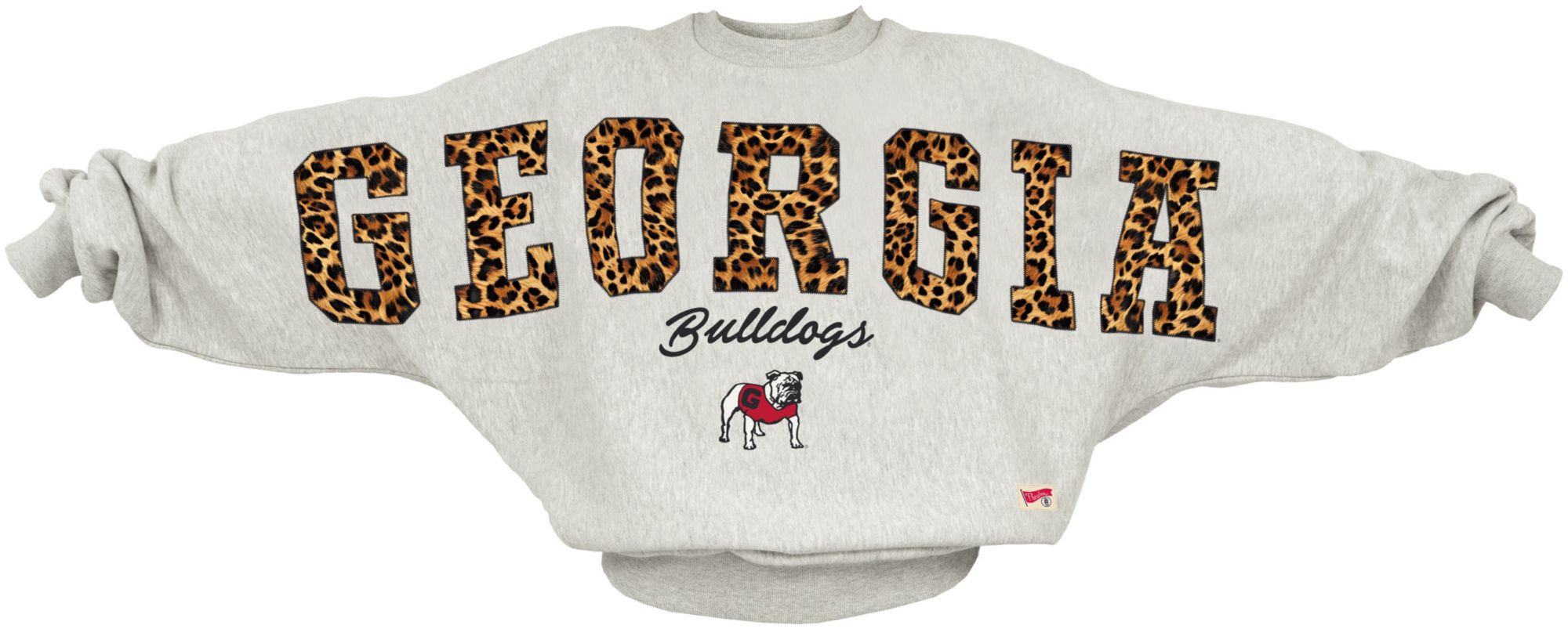 Pressbox Women's Georgia Bulldogs Ash Flannigan Crewneck Sweatshirt