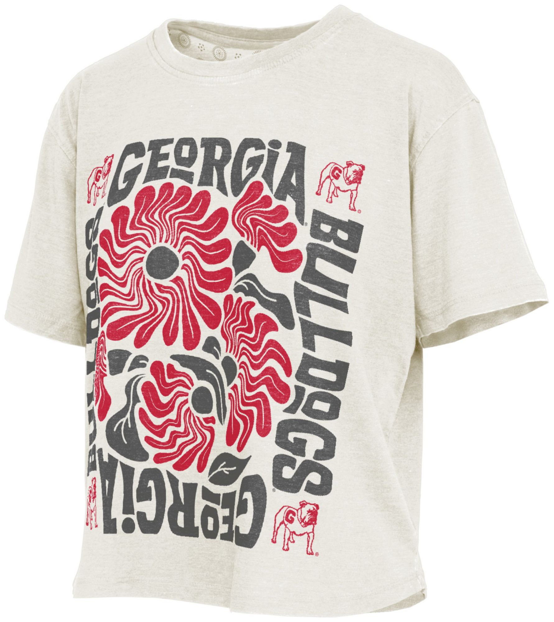 Pressbox Women's Georgia Bulldogs Ivory Floral Vintage Shirt