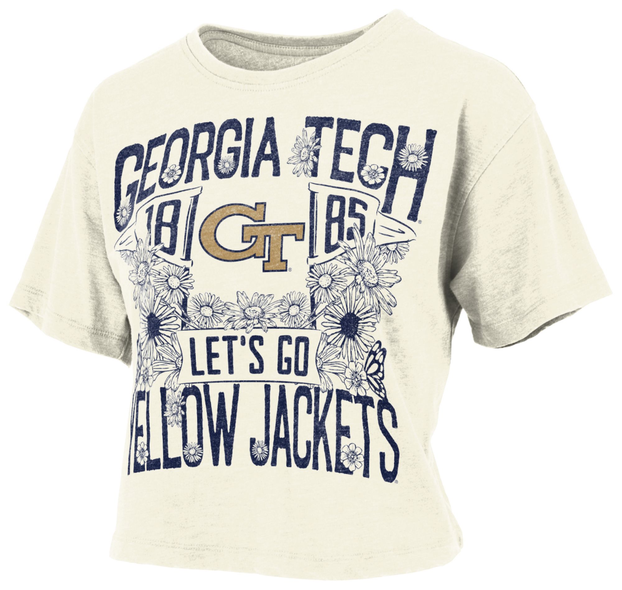 Pressbox Women's Georgia Tech Yellow Jackets Ivory Jasmine T-Shirt