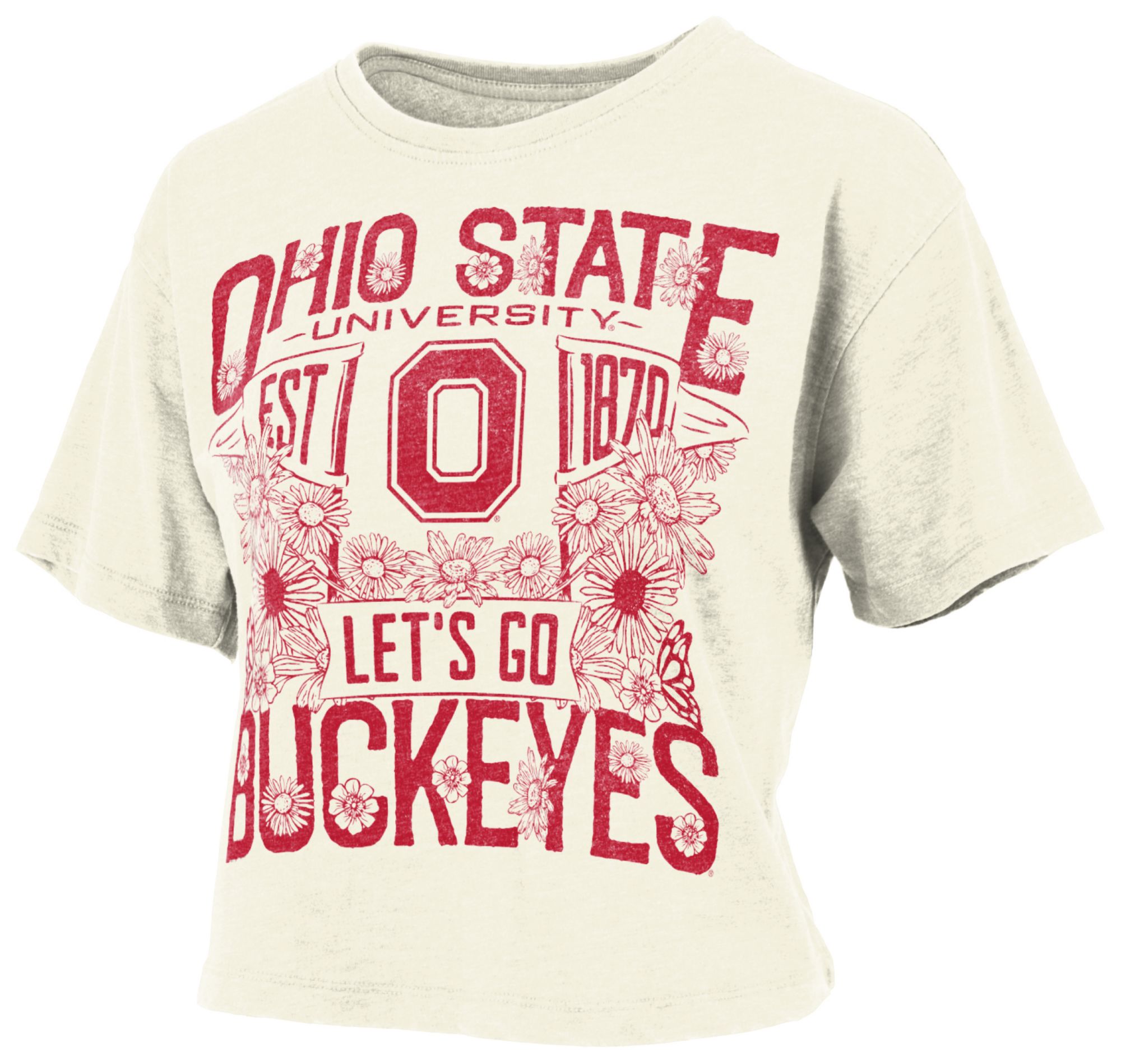 Pressbox Women's Ohio State Buckeyes Ivory Jasmine T-Shirt