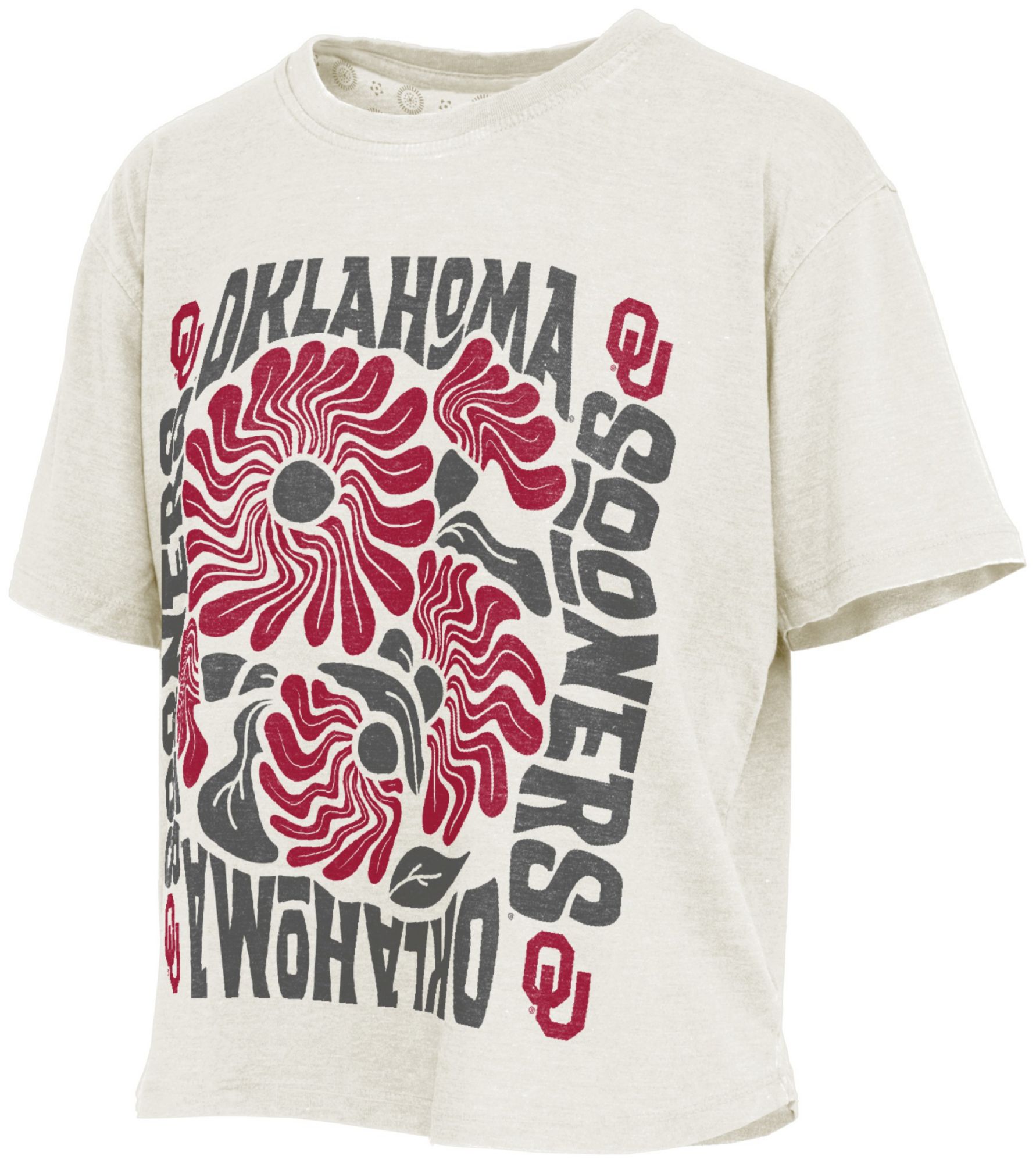 Pressbox Women's Oklahoma Sooners Ivory Floral Vintage Shirt