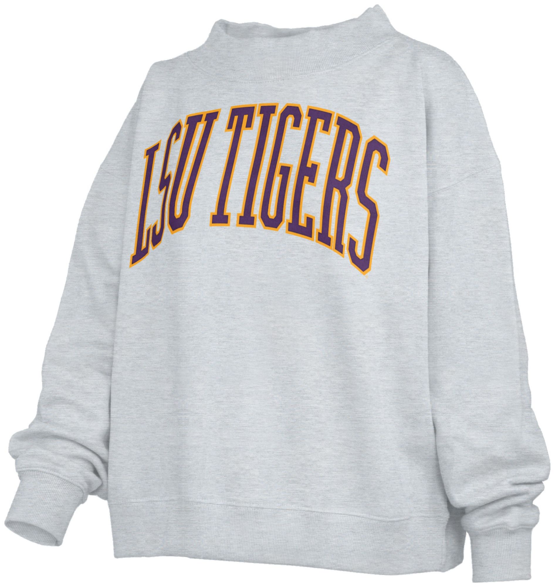Pressbox Women's LSU Tigers White North Park Crewneck Sweatshirt