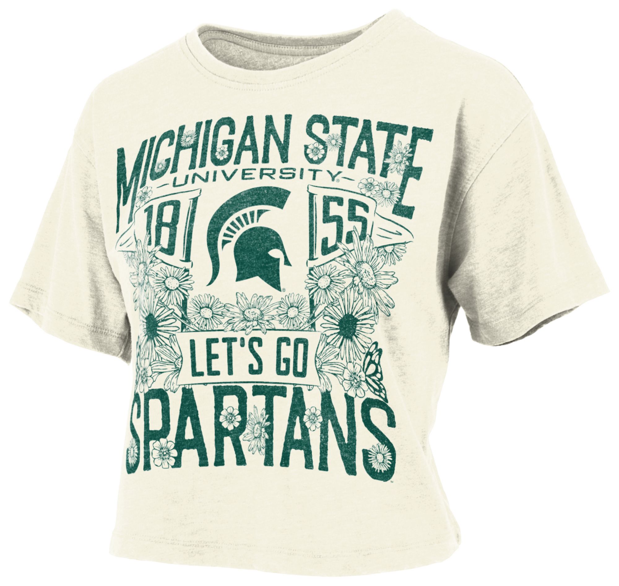 Pressbox Women's Michigan State Spartans Ivory Jasmine T-Shirt