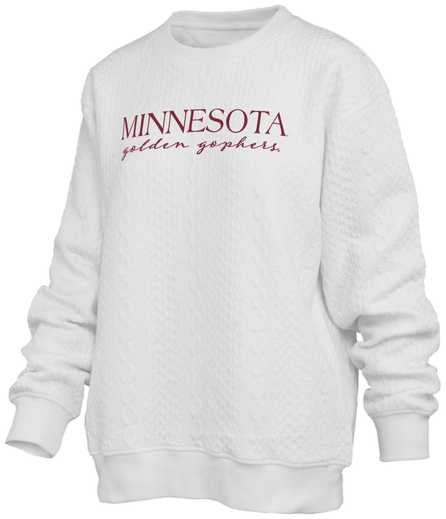 Pressbox Women's Minnesota Golden Gophers Ivory Champagne Brandberg Crew Pullover Sweatshirt