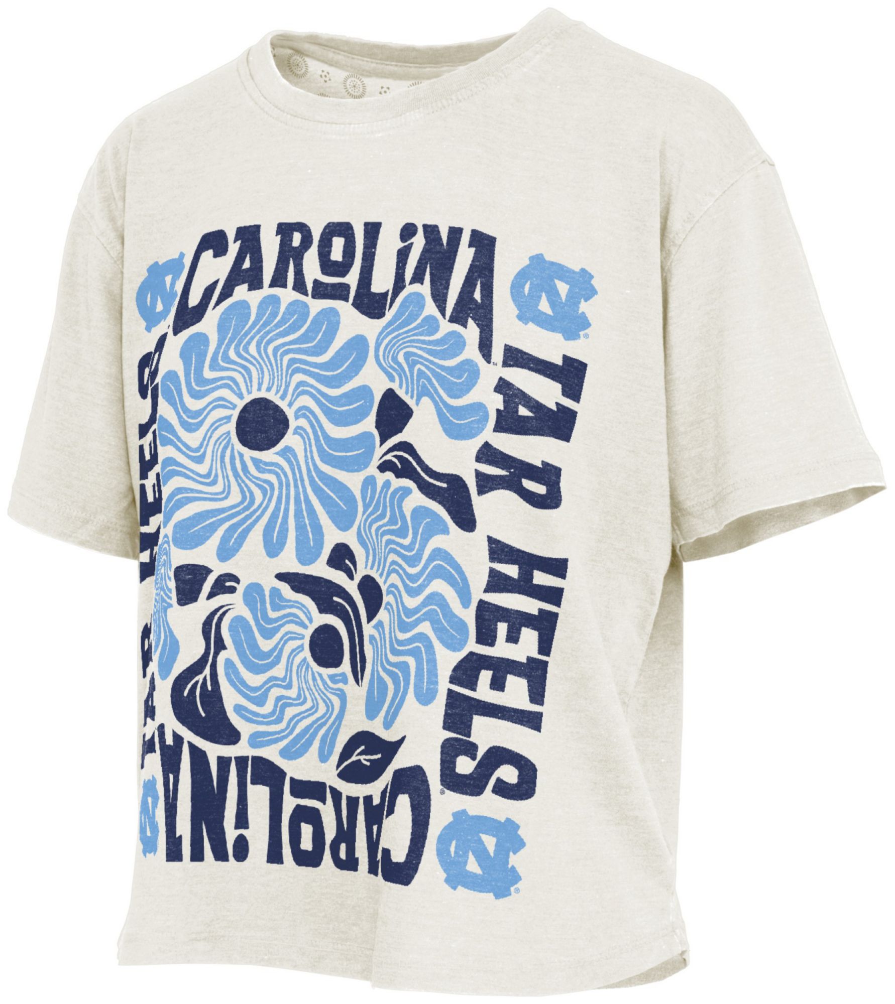 Pressbox Women's North Carolina Tar Heels Ivory Floral Vintage Shirt