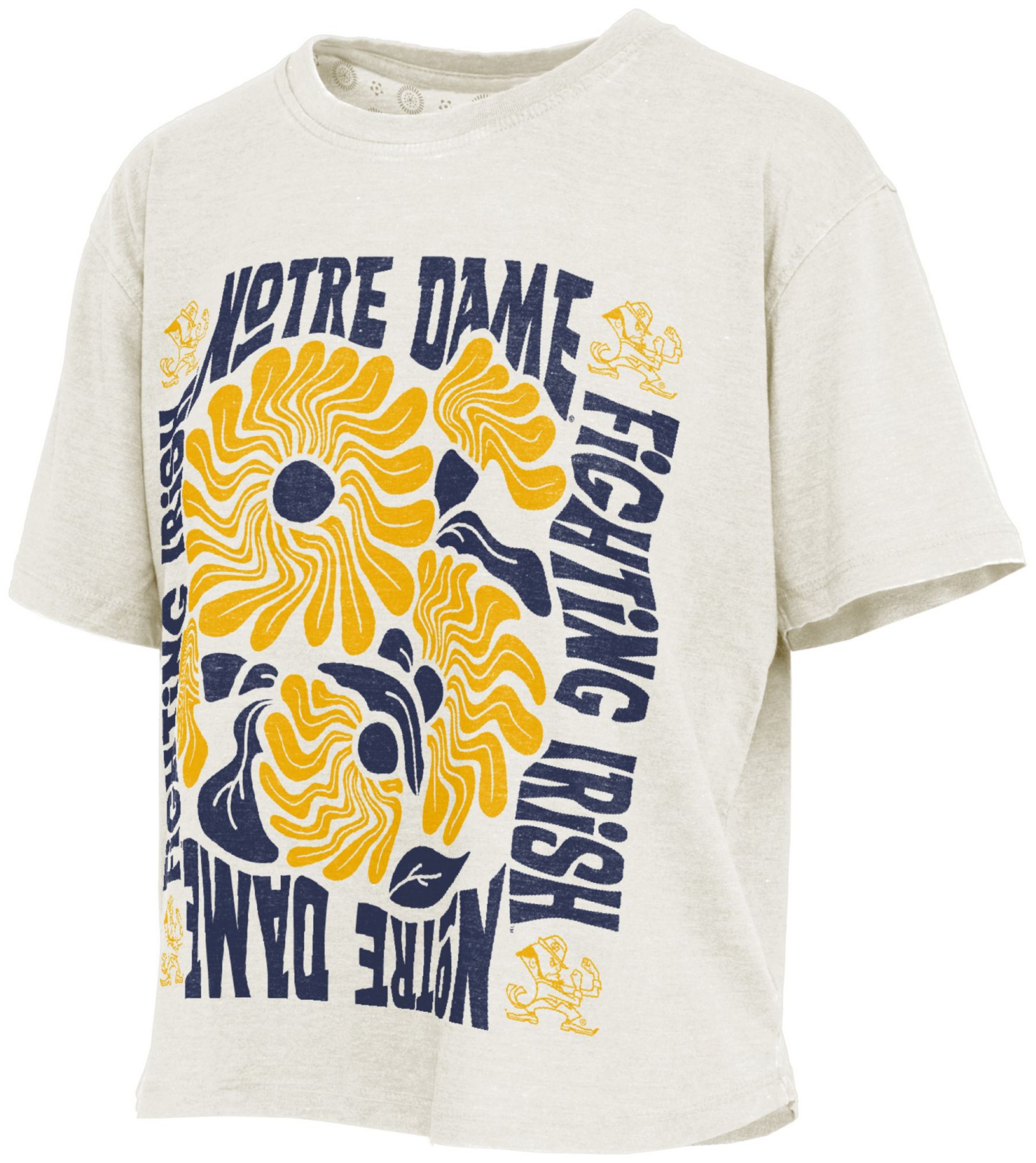 Pressbox Women's Notre Dame Fighting Irish Ivory Floral Vintage Shirt