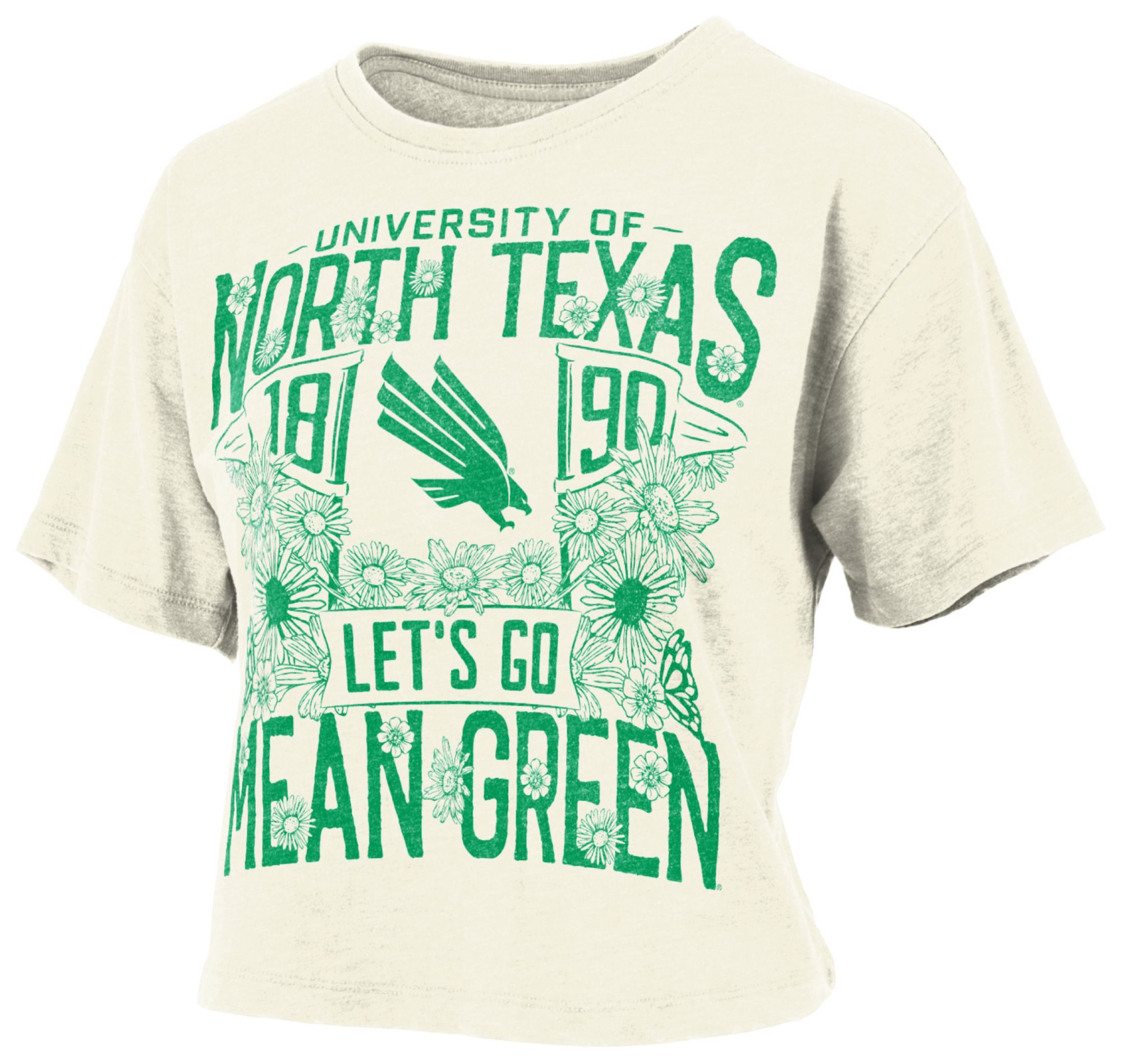 Pressbox Women's North Texas Mean Green Ivory Jasmine T-Shirt