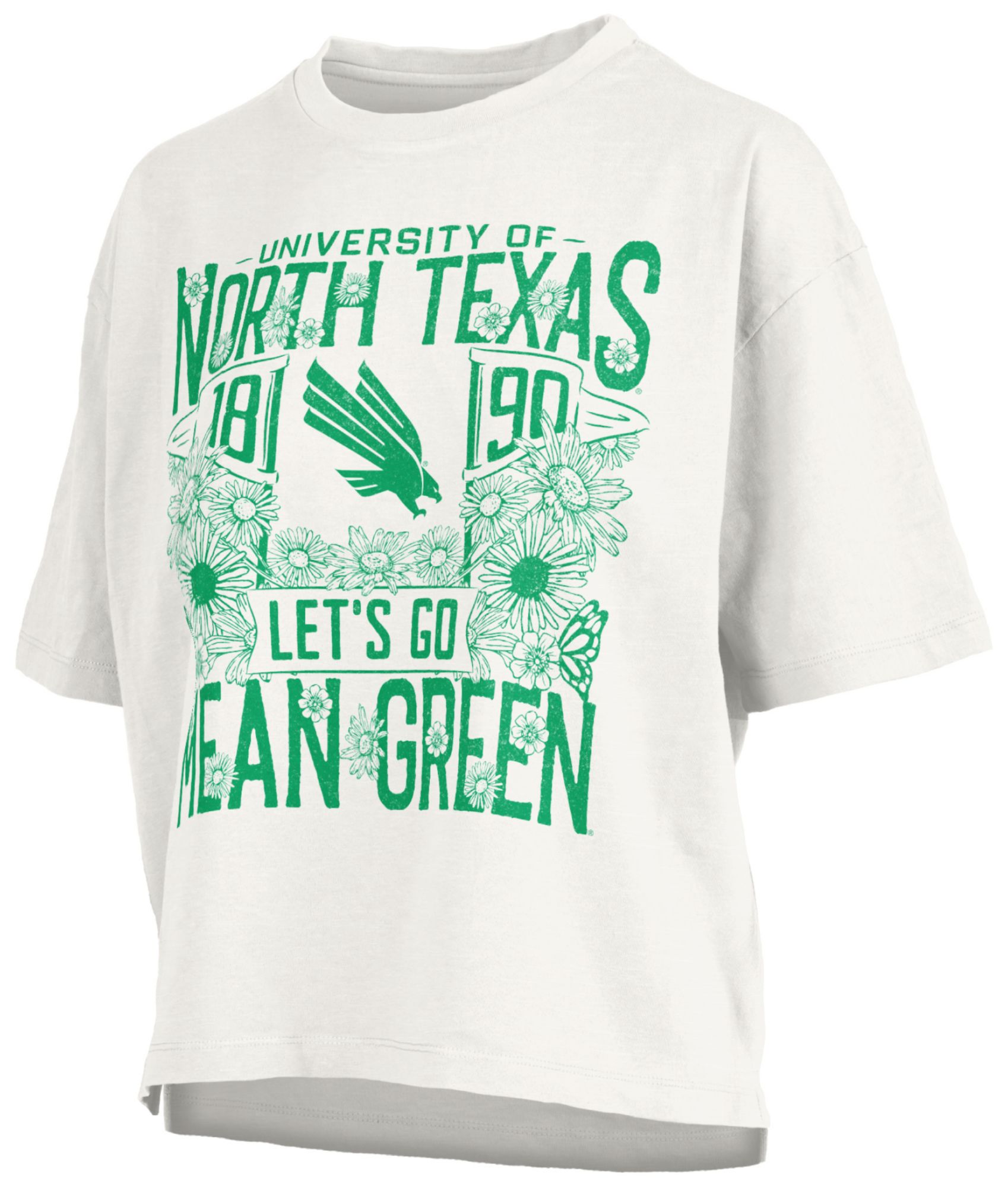 Pressbox Women's North Texas Mean Green White Jasmine T-Shirt