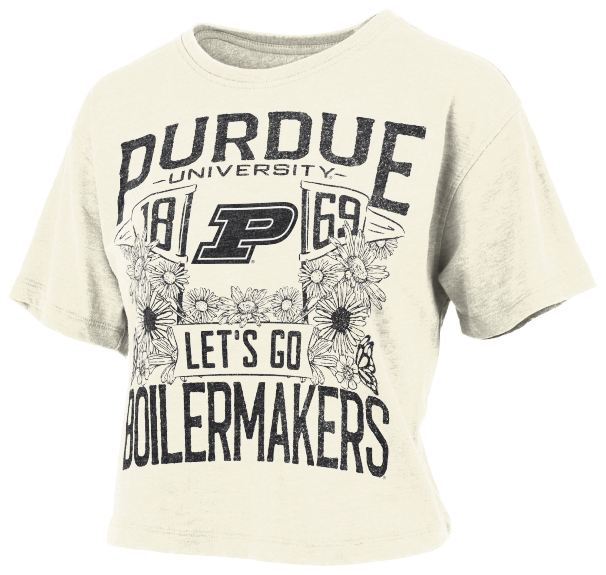 Pressbox Women's Purdue Boilermakers Ivory Jasmine T-Shirt