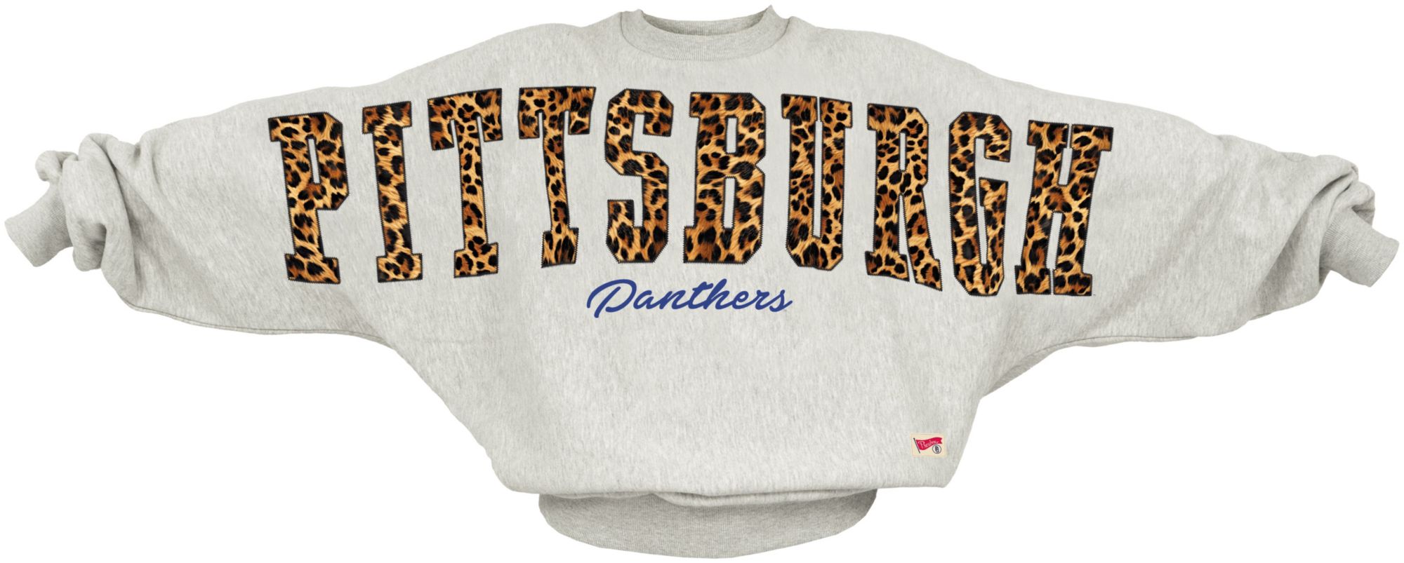 Pressbox Women's Pitt Panthers Ash Flannigan Crewneck Sweatshirt