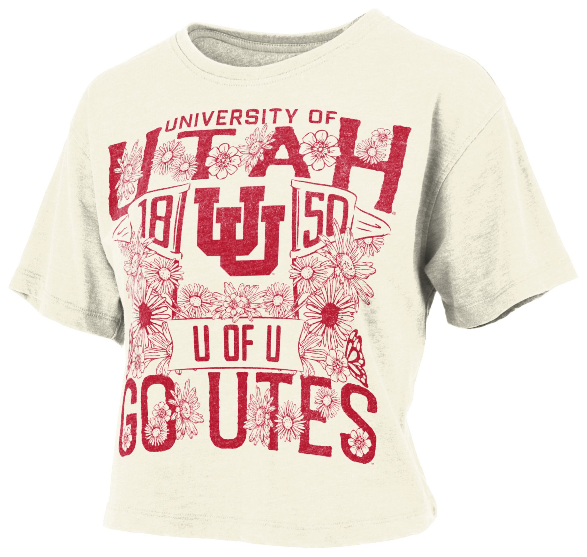 Pressbox Women's Utah Utes Ivory Jasmine T-Shirt