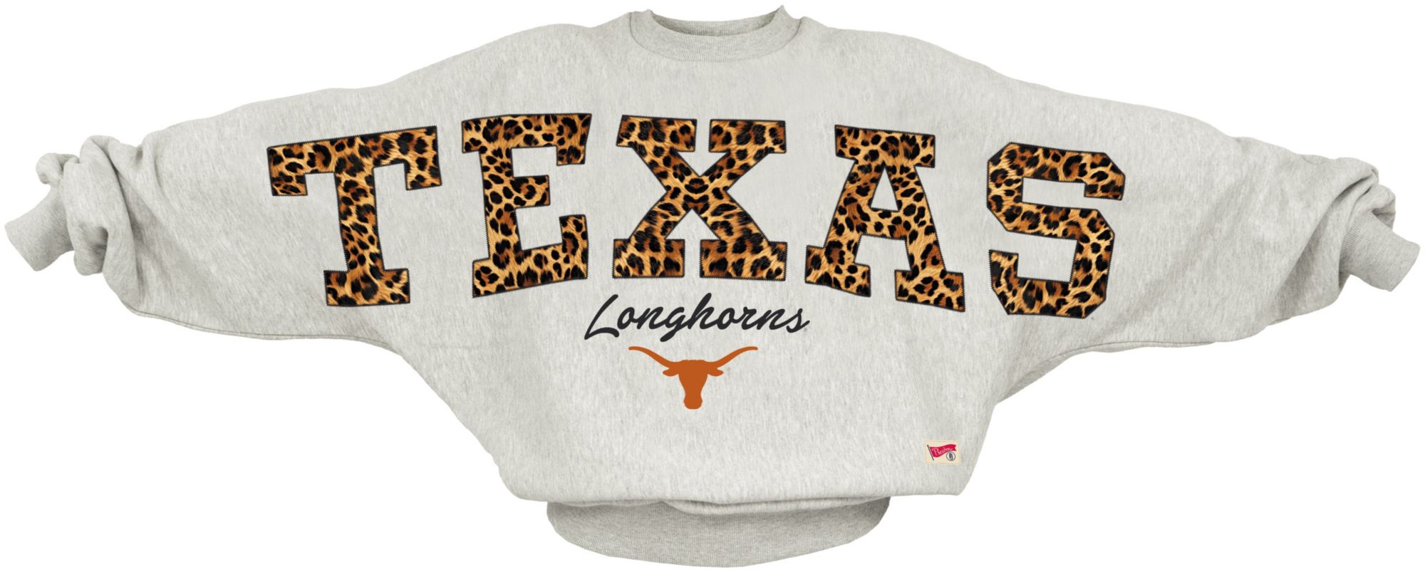 Pressbox Women's Texas Longhorns Ash Flannigan Crewneck Sweatshirt