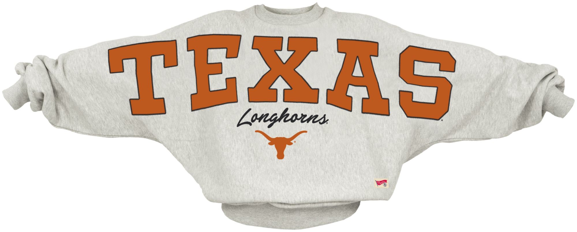 Pressbox Women's Texas Longhorns Ash Flannigan Crew Pullover Sweatshirt