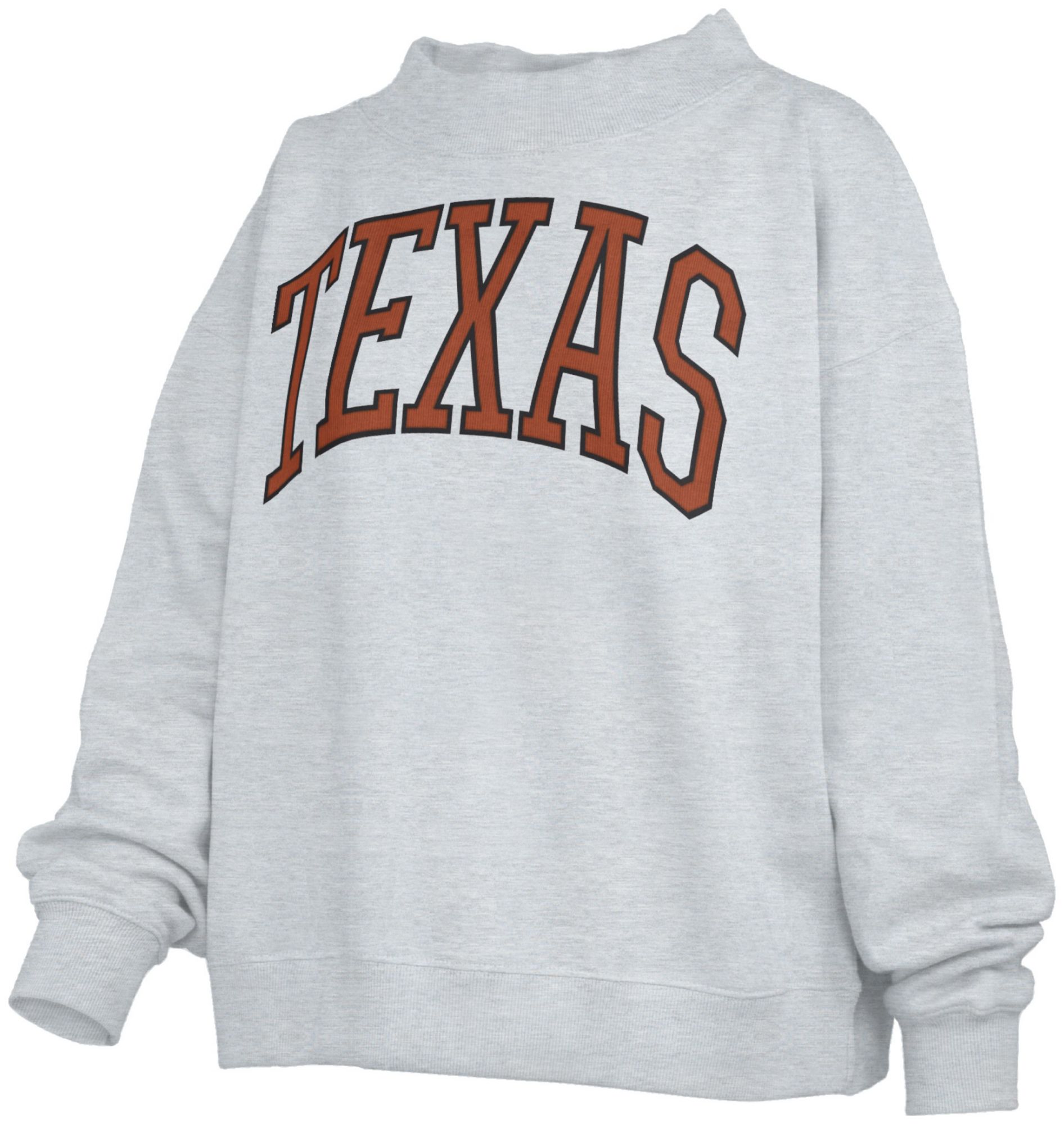 Pressbox Women's Texas Longhorns White North Park Crewneck Sweatshirt