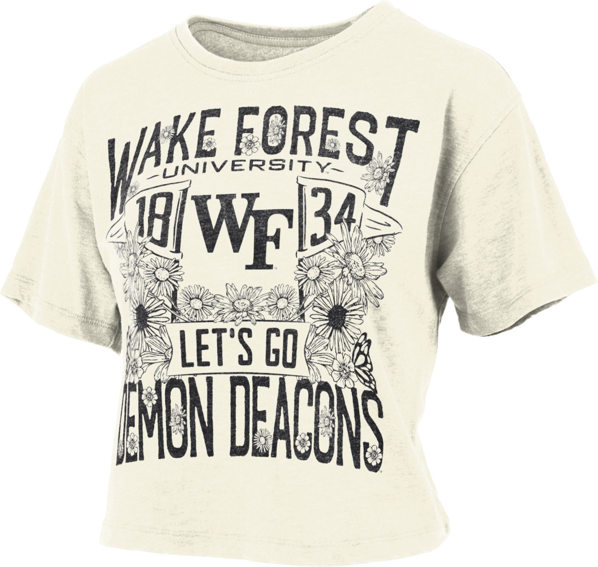 Pressbox Women's Wake Forest Demon Deacons Ivory Jasmine T-Shirt