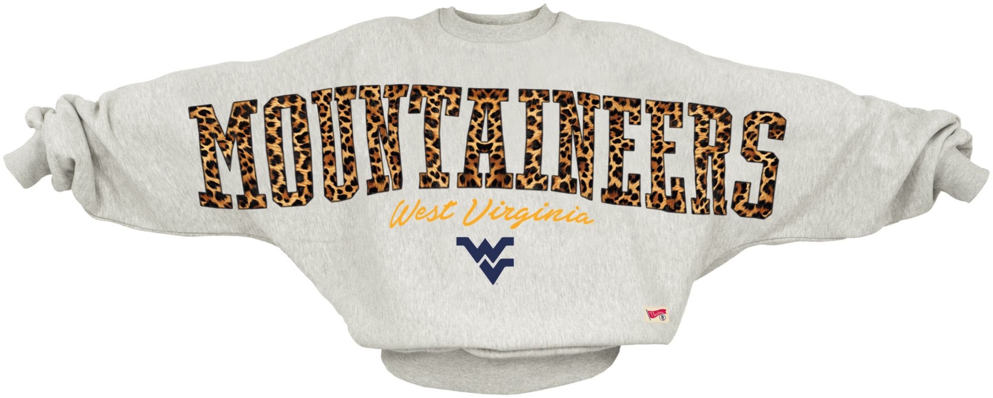 Pressbox Women's West Virginia Mountaineers Ash Flannigan Crewneck Sweatshirt
