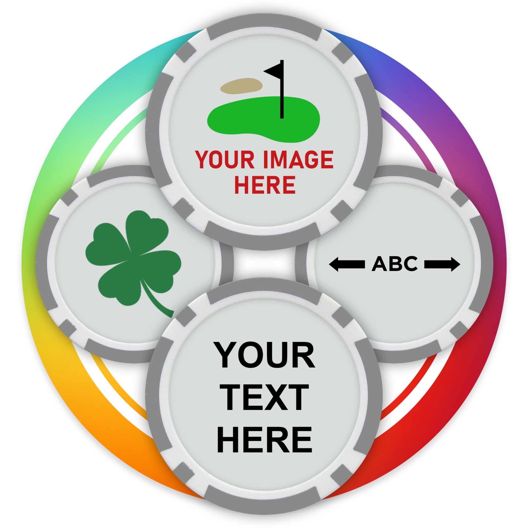 Custom Poker Chip Ball Markers - 4 Pack