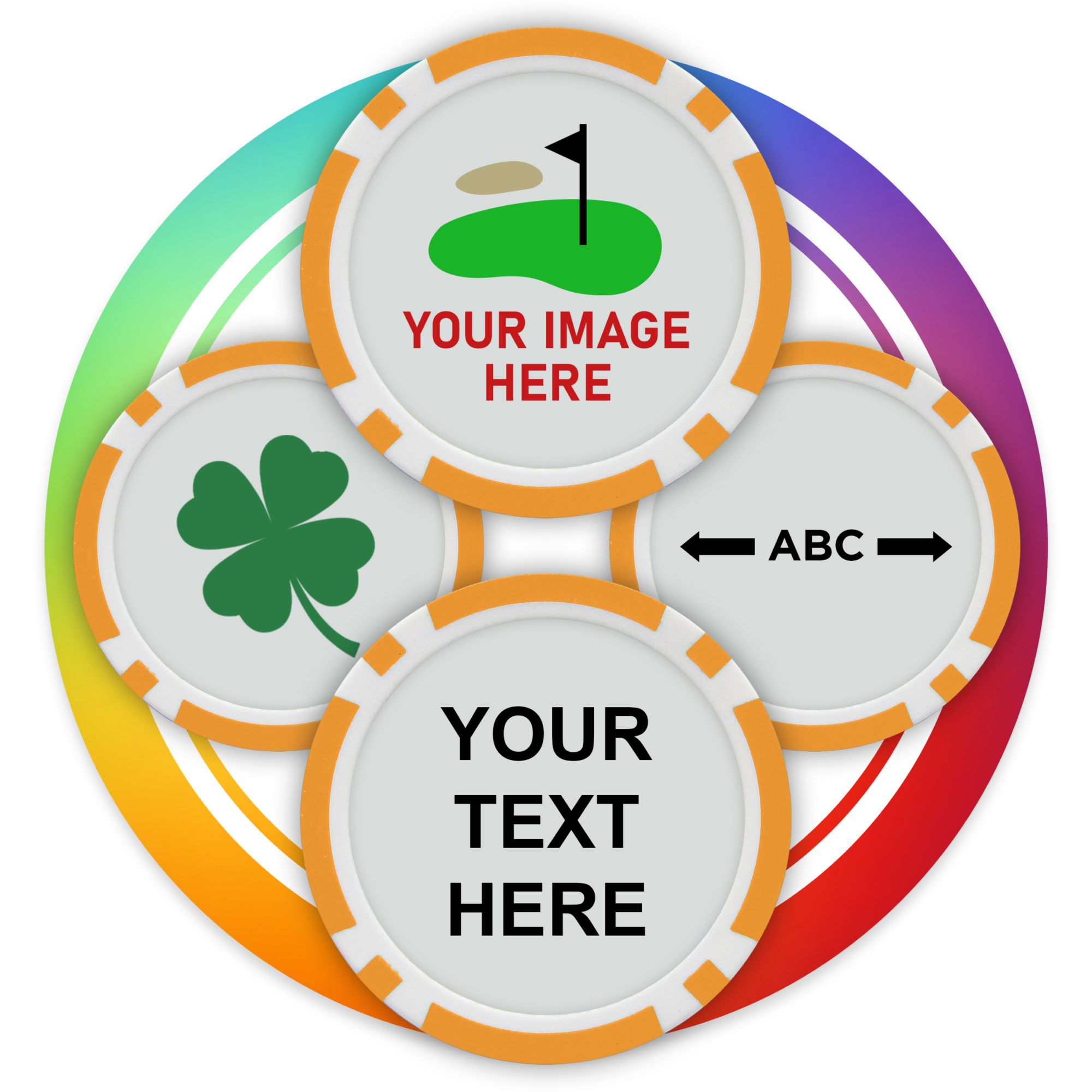 Custom Poker Chip Ball Markers - 4 Pack