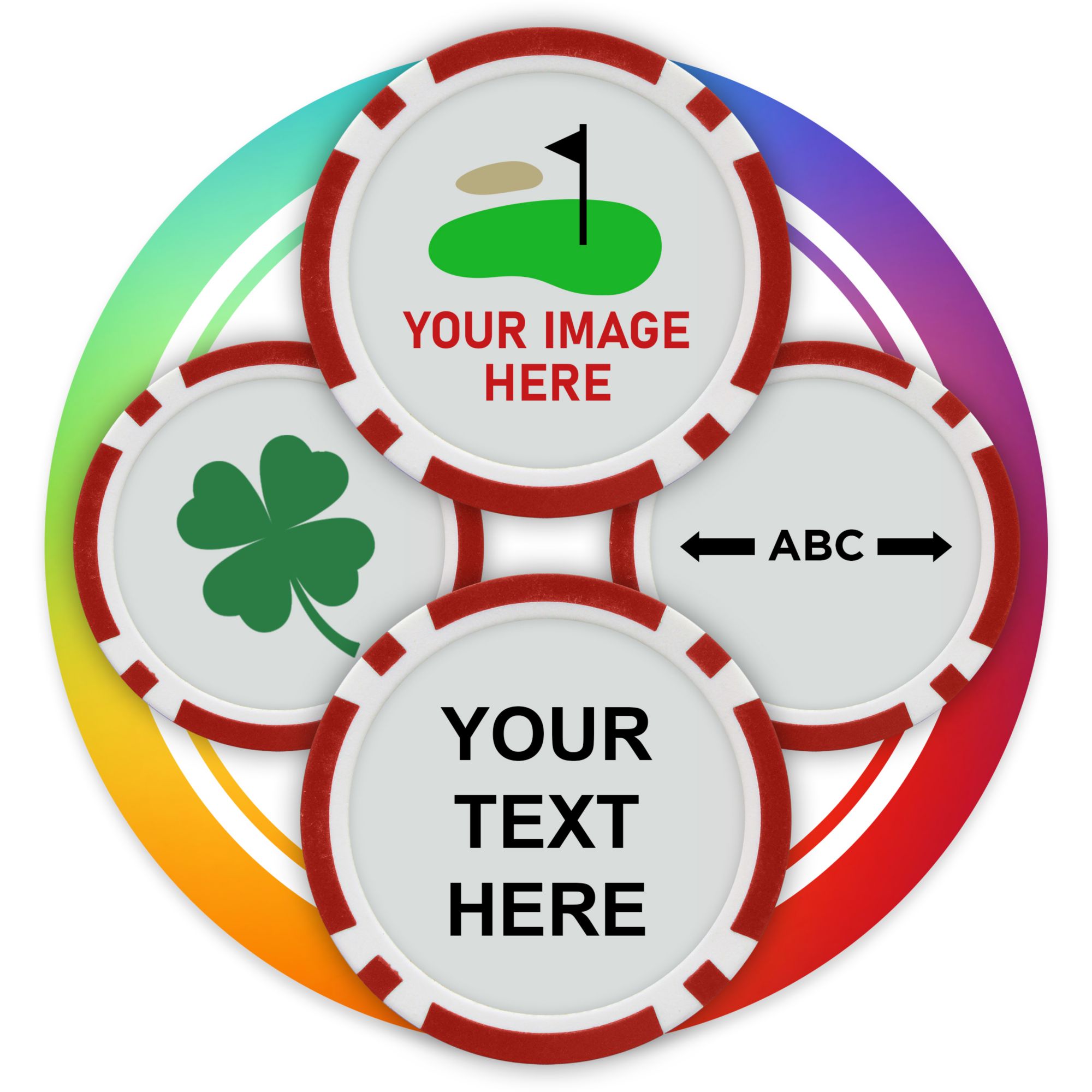 Custom Poker Chip Ball Markers - 4 Pack