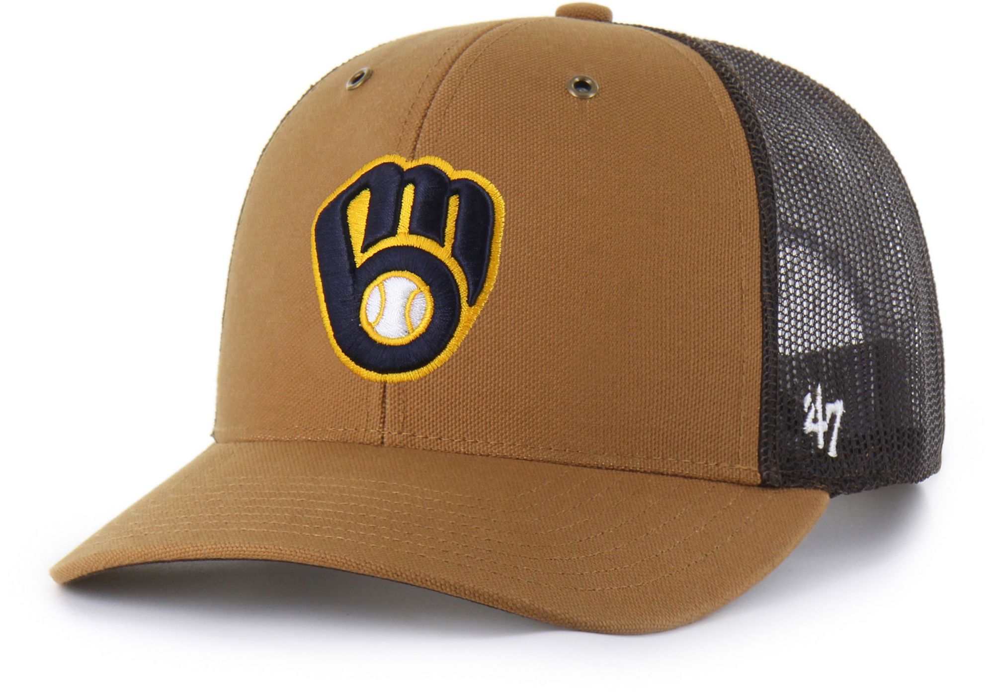 Carhartt x '47 Adult Milwaukee Brewers Brown Adjustable Trucker Hat