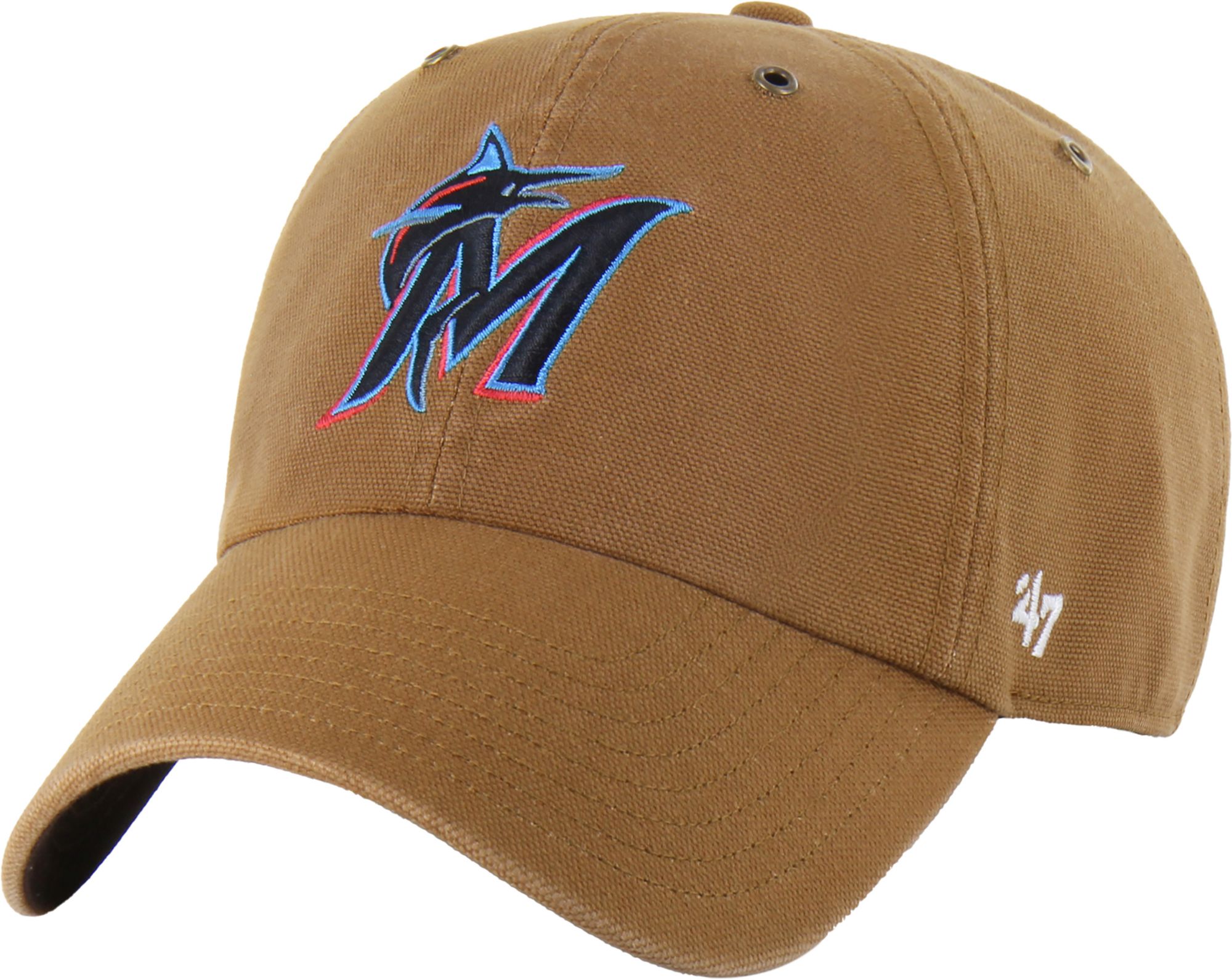 Carhartt x '47 Adult Miami Marlins Brown Clean Up Adjustable Hat
