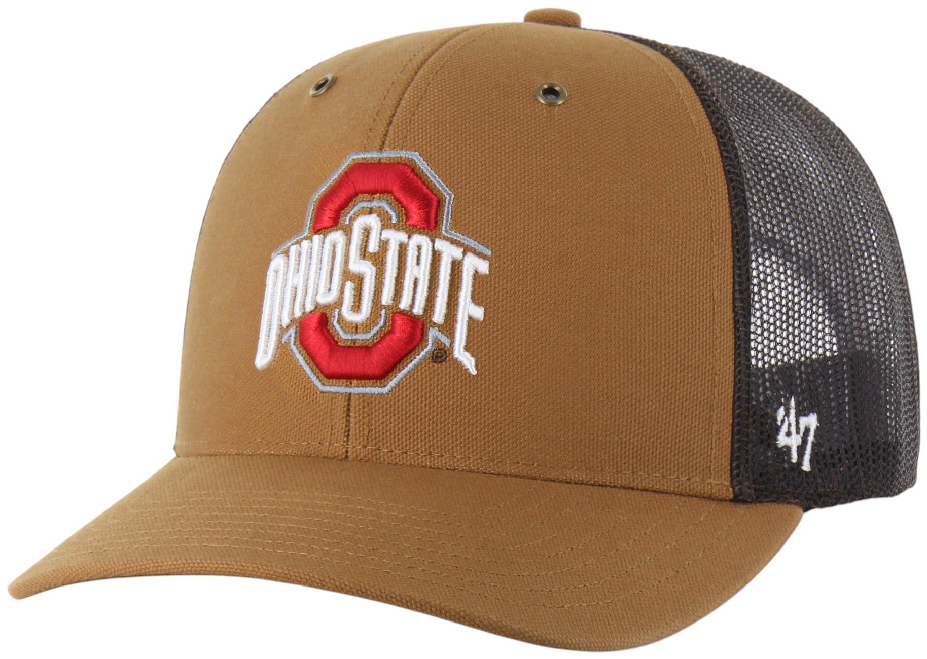 Carhartt x '47 Adult Ohio State Buckeyes Brown Adjustable Trucker Hat